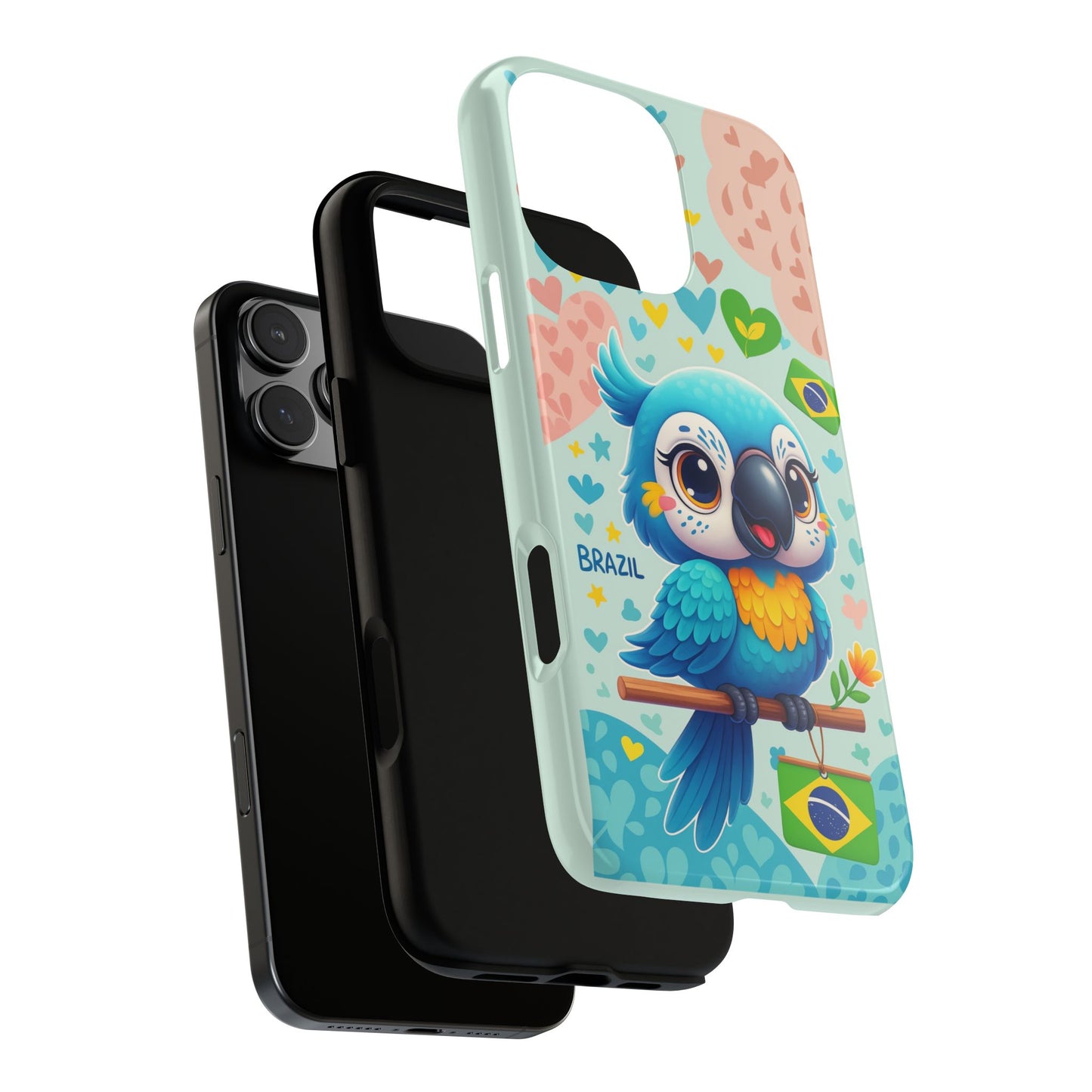 Saudade Collection - Brazilian Parrot Phone Case | Vibrant Hearts & Culture Tough Cases