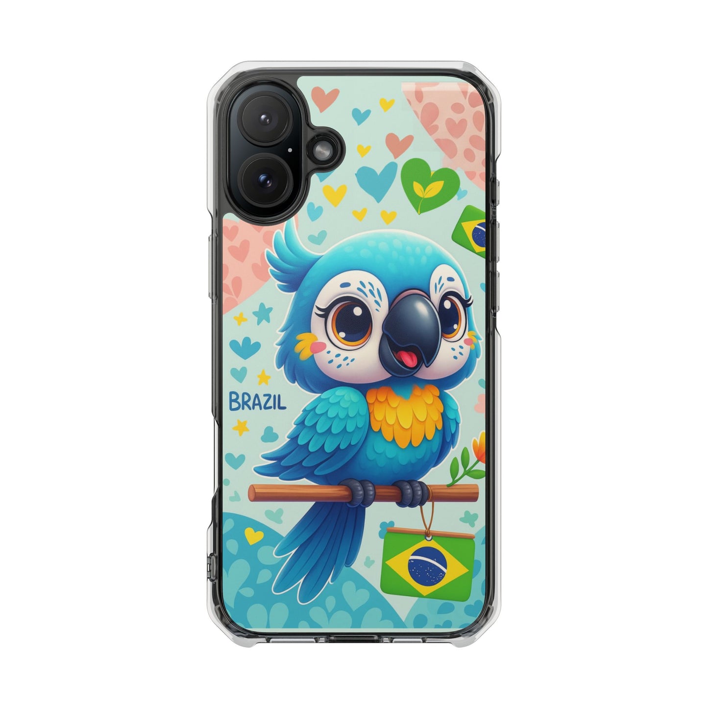 Saudade Collection - Brazilian Parrot Phone Case | Vibrant Hearts & Culture Magnetic Tough Cases