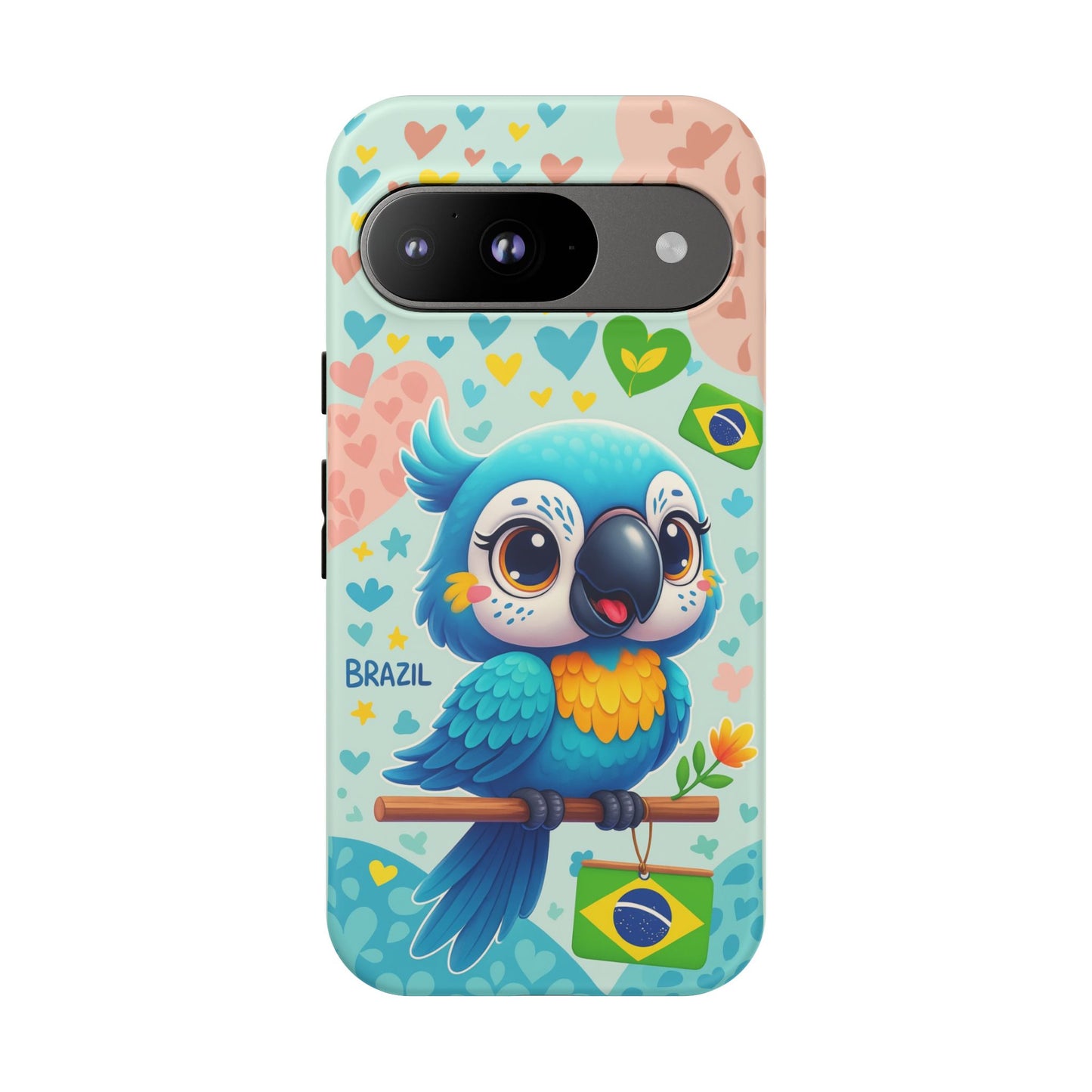 Saudade Collection - Brazilian Parrot Phone Case | Vibrant Hearts & Culture Tough Cases