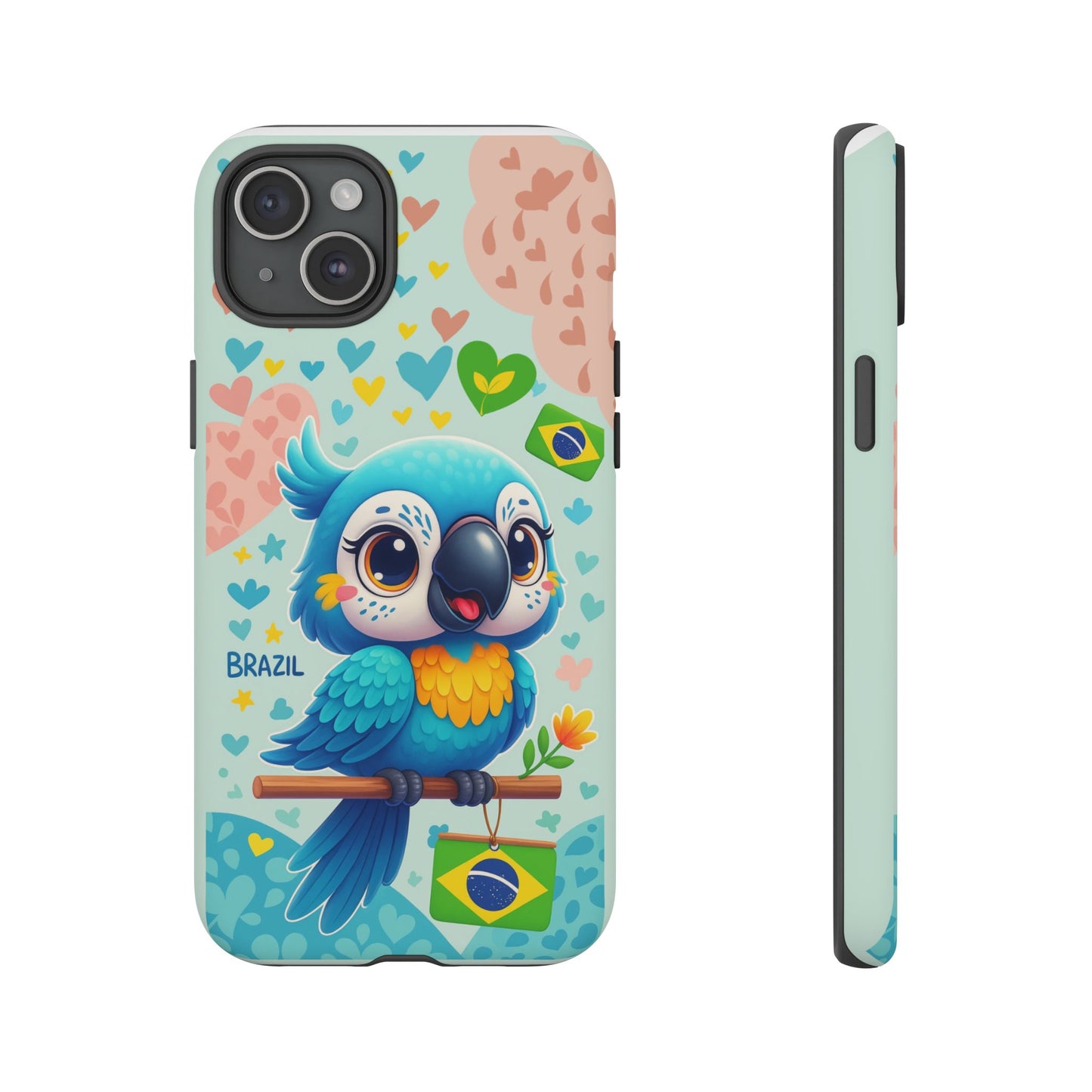 Saudade Collection - Brazilian Parrot Phone Case | Vibrant Hearts & Culture Tough Cases