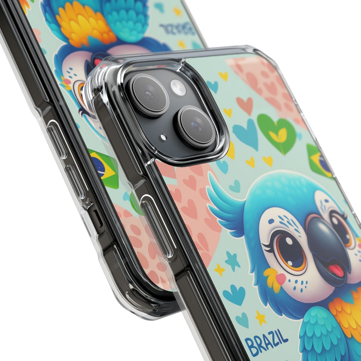 Saudade Collection - Brazilian Parrot Phone Case | Vibrant Hearts & Culture Magnetic Tough Cases