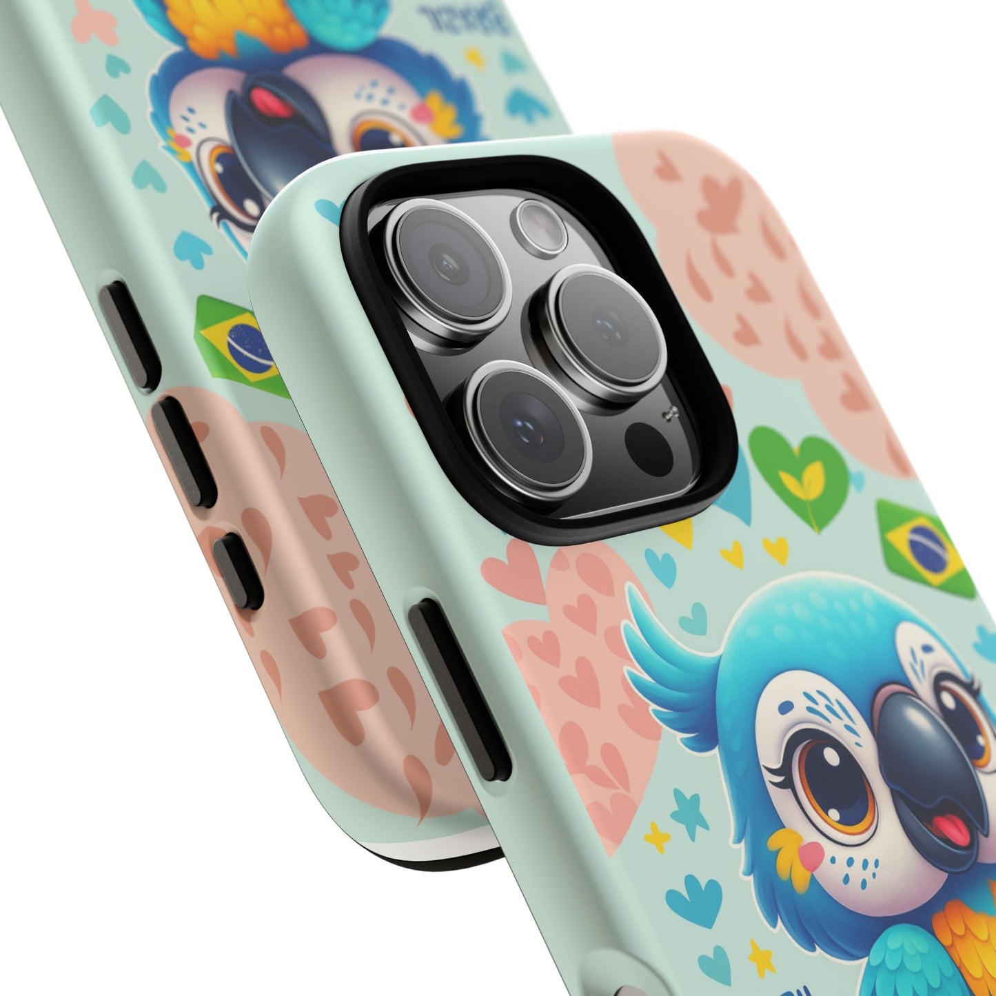 Saudade Collection - Brazilian Parrot Phone Case | Vibrant Hearts & Culture Tough Cases