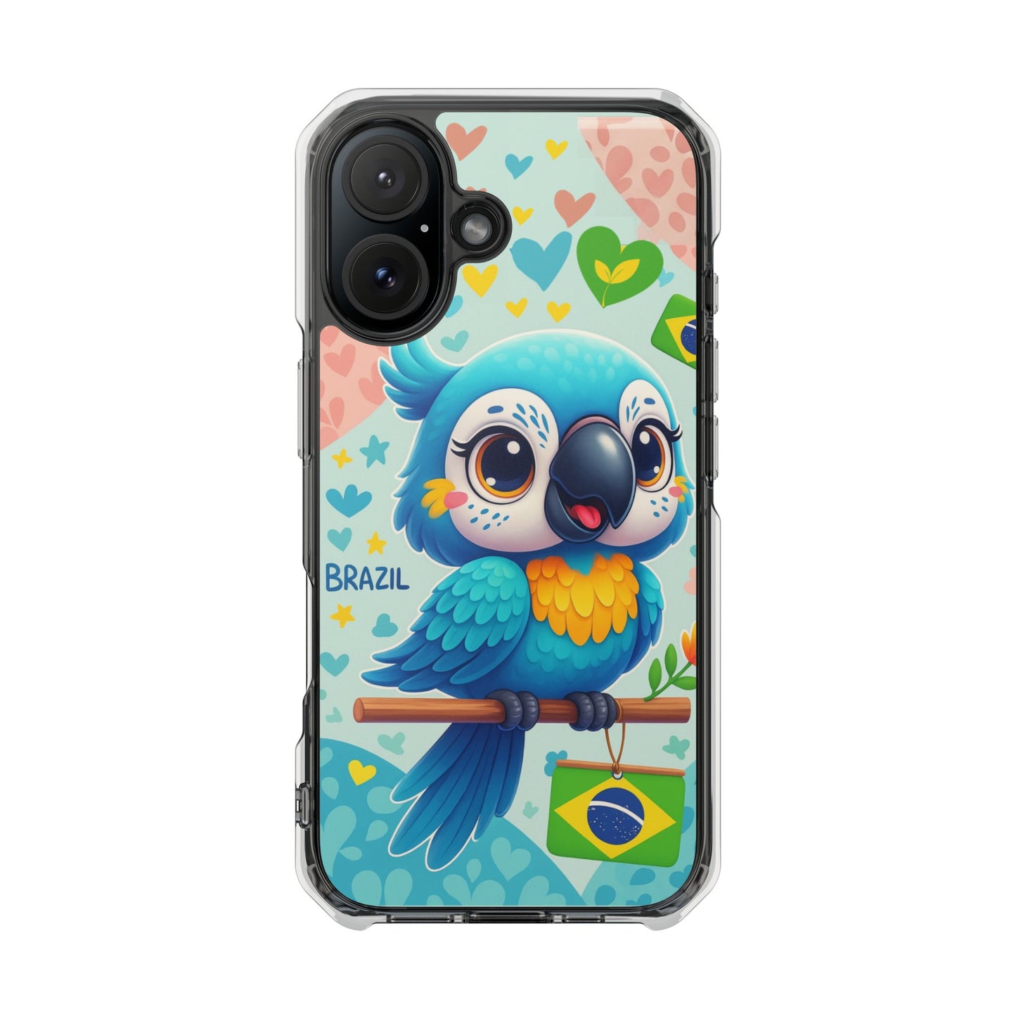 Saudade Collection - Brazilian Parrot Phone Case | Vibrant Hearts & Culture Magnetic Tough Cases