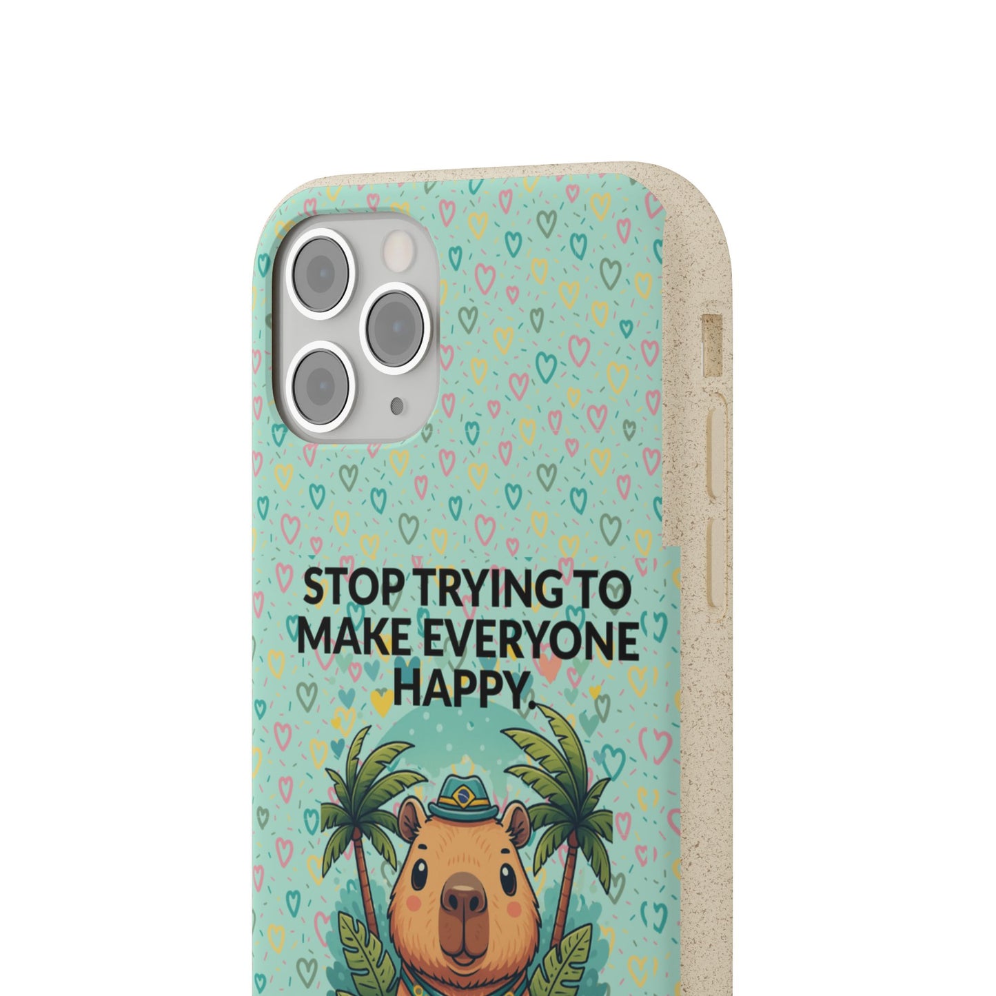 Eco-Friendly Capybara Phone Case | Biodegradable Self-Care Quote Cover for iPhone & Samsung