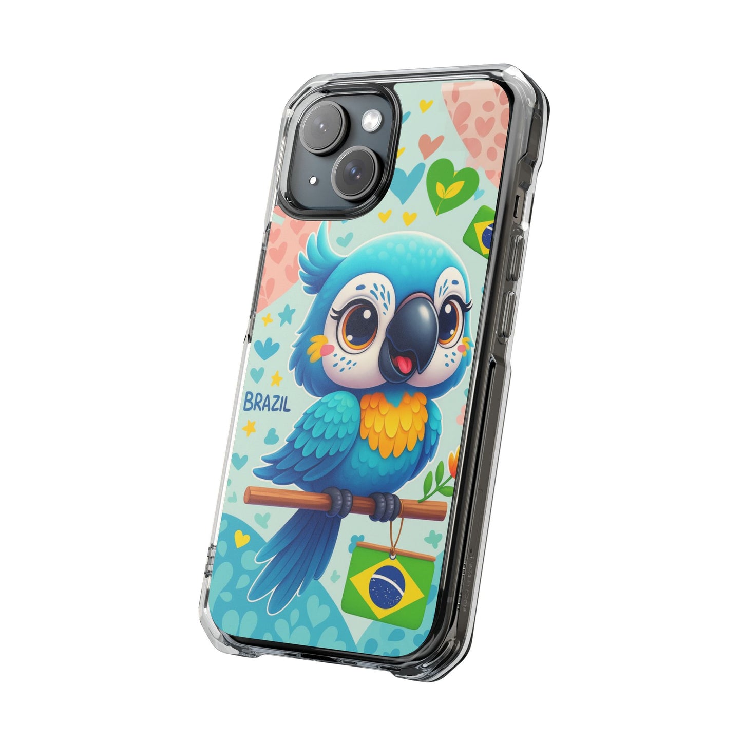 Saudade Collection - Brazilian Parrot Phone Case | Vibrant Hearts & Culture Magnetic Tough Cases