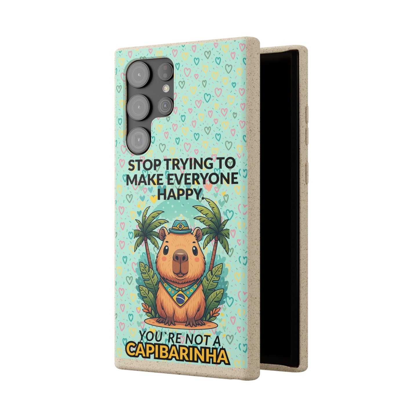 Eco-Friendly Capybara Phone Case | Biodegradable Self-Care Quote Cover for iPhone & Samsung