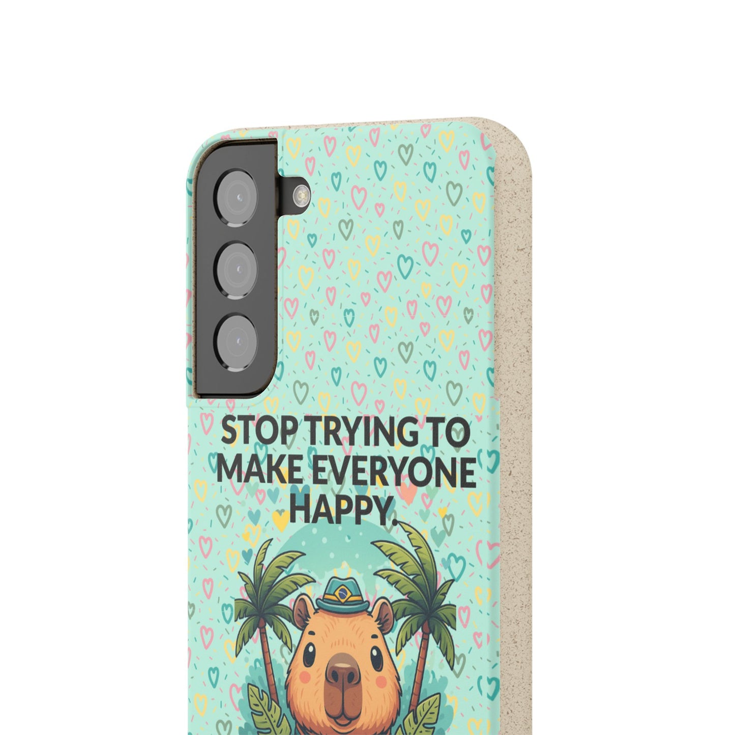 Eco-Friendly Capybara Phone Case | Biodegradable Self-Care Quote Cover for iPhone & Samsung