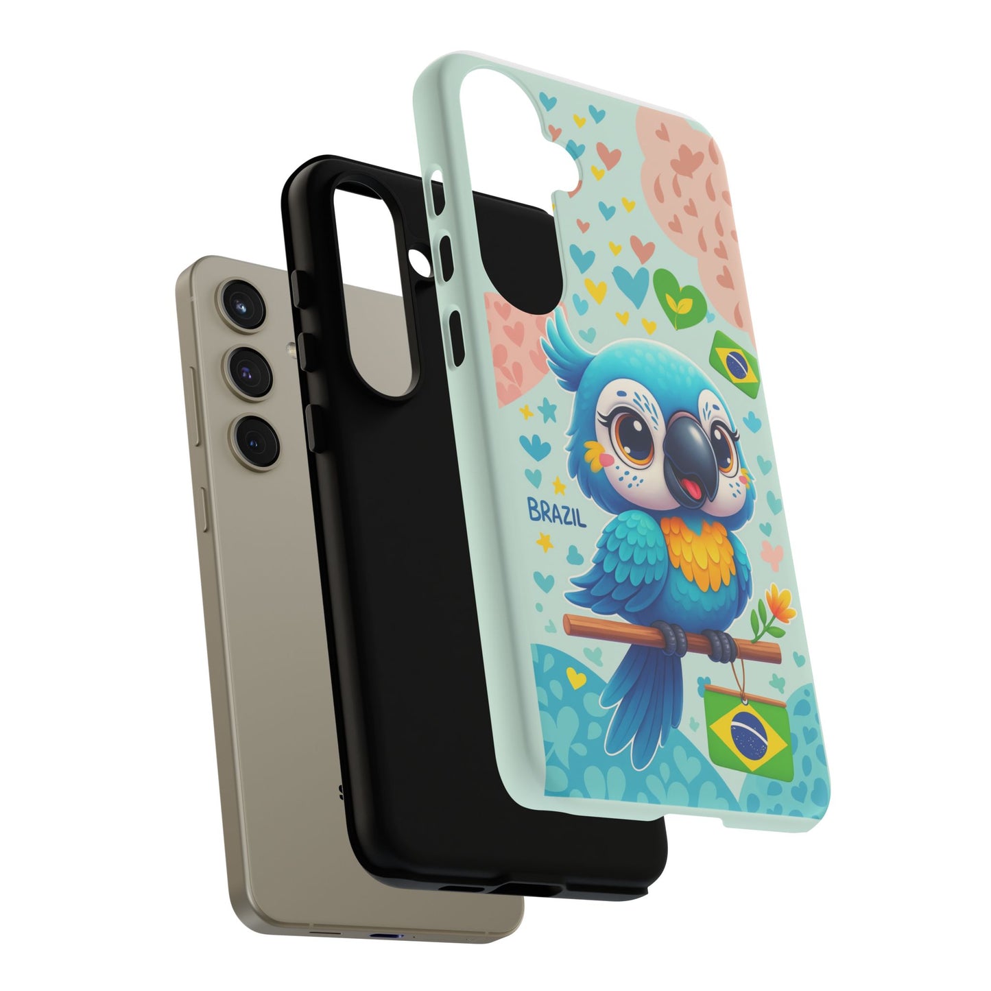 Saudade Collection - Brazilian Parrot Phone Case | Vibrant Hearts & Culture Tough Cases