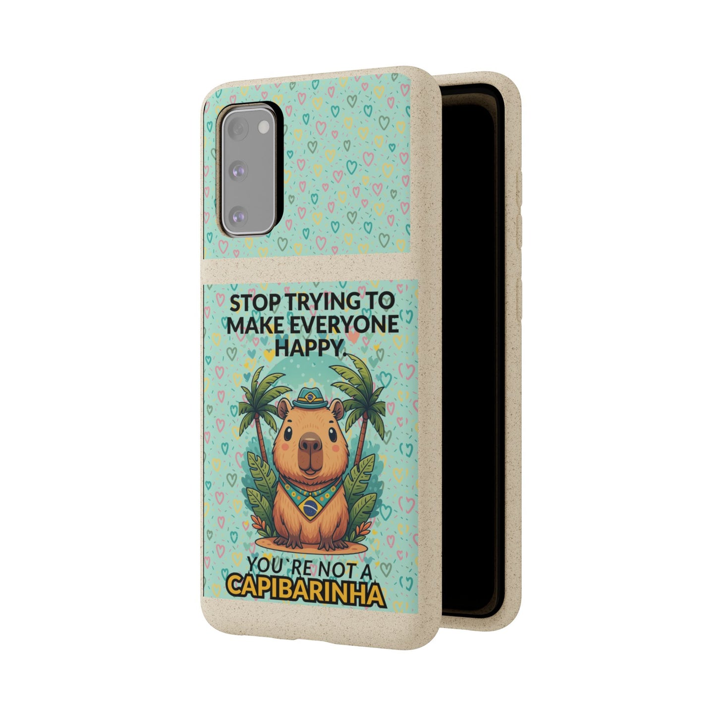 Eco-Friendly Capybara Phone Case | Biodegradable Self-Care Quote Cover for iPhone & Samsung