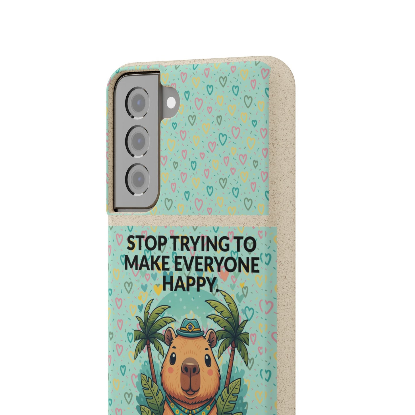 Eco-Friendly Capybara Phone Case | Biodegradable Self-Care Quote Cover for iPhone & Samsung