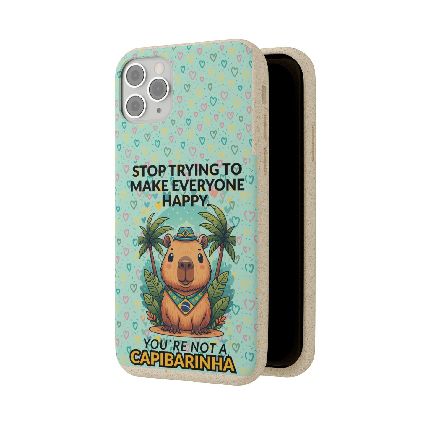 Eco-Friendly Capybara Phone Case | Biodegradable Self-Care Quote Cover for iPhone & Samsung