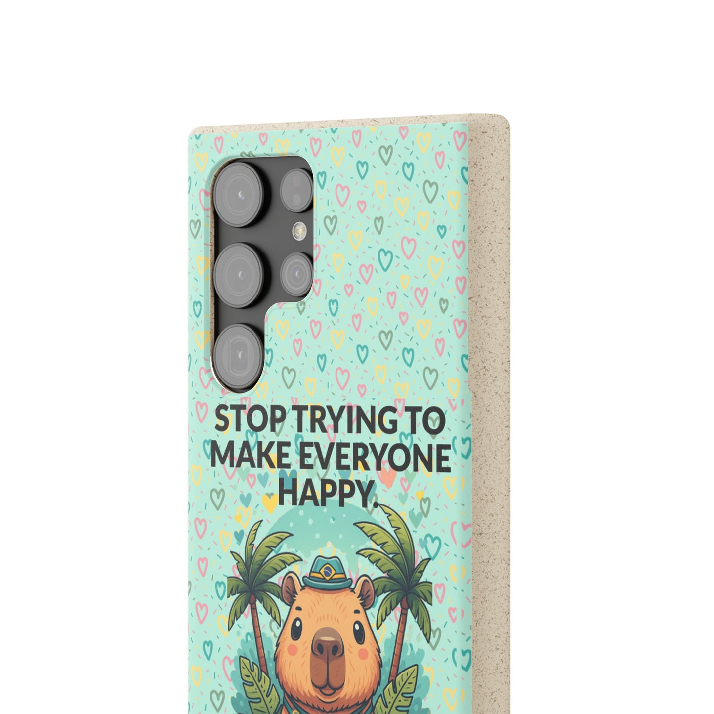 Eco-Friendly Capybara Phone Case | Biodegradable Self-Care Quote Cover for iPhone & Samsung