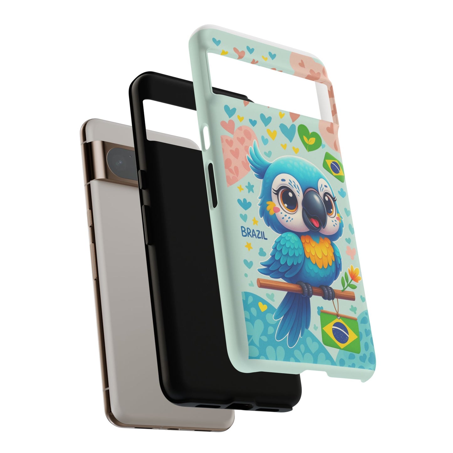 Saudade Collection - Brazilian Parrot Phone Case | Vibrant Hearts & Culture Tough Cases
