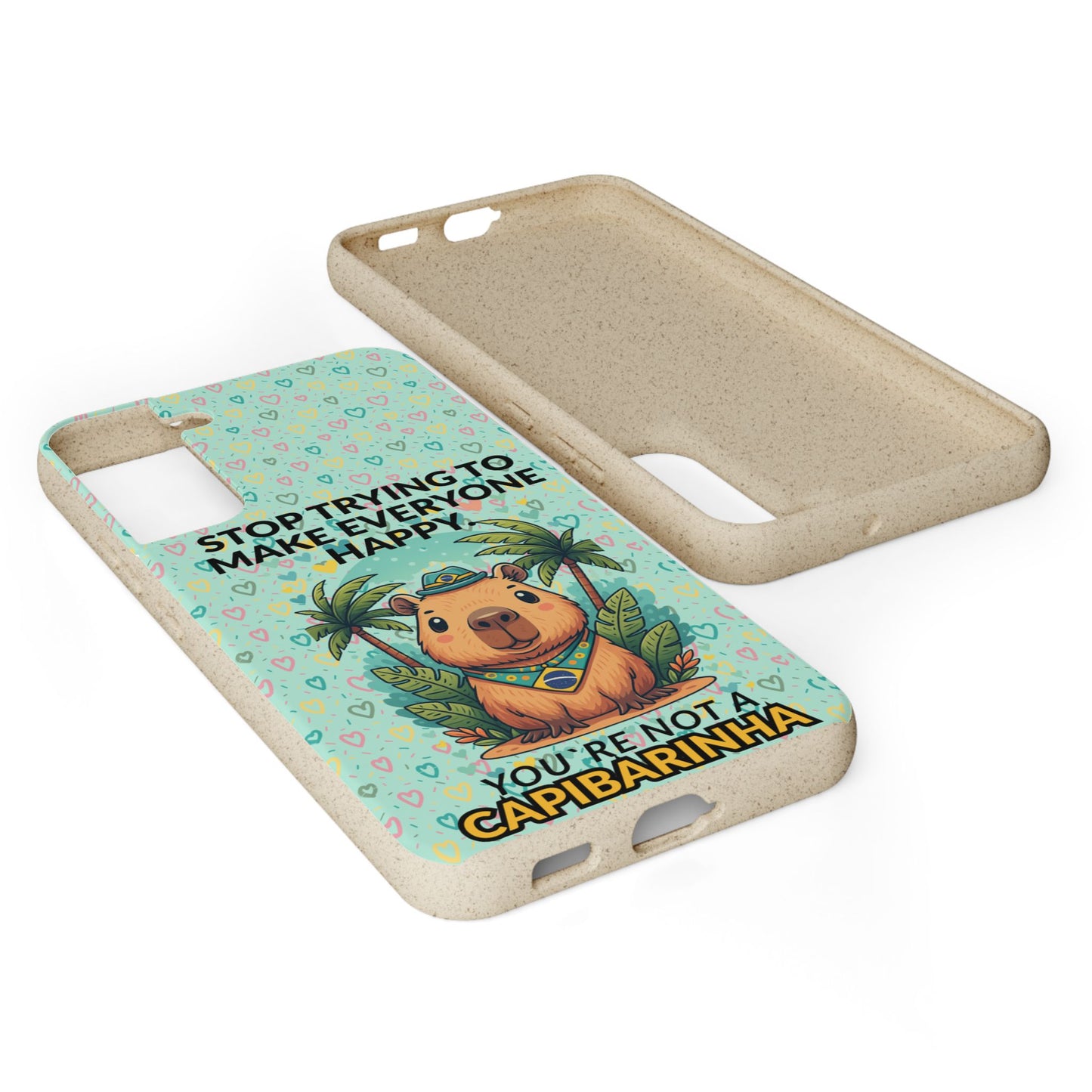 Eco-Friendly Capybara Phone Case | Biodegradable Self-Care Quote Cover for iPhone & Samsung