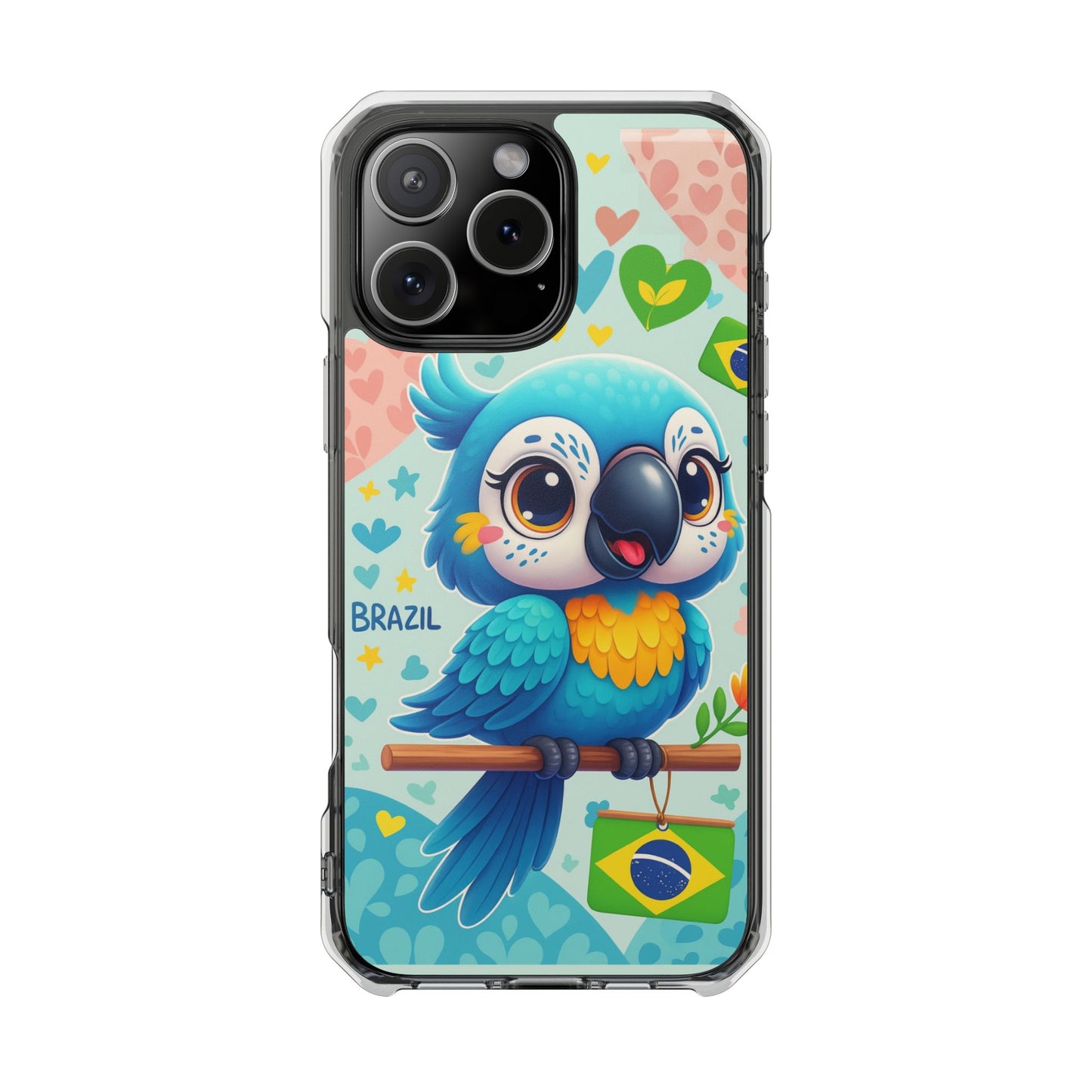 Saudade Collection - Brazilian Parrot Phone Case | Vibrant Hearts & Culture Magnetic Tough Cases