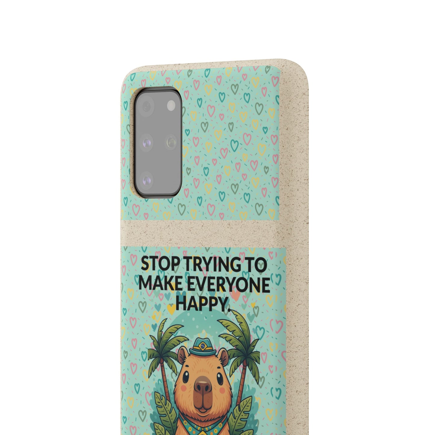 Eco-Friendly Capybara Phone Case | Biodegradable Self-Care Quote Cover for iPhone & Samsung