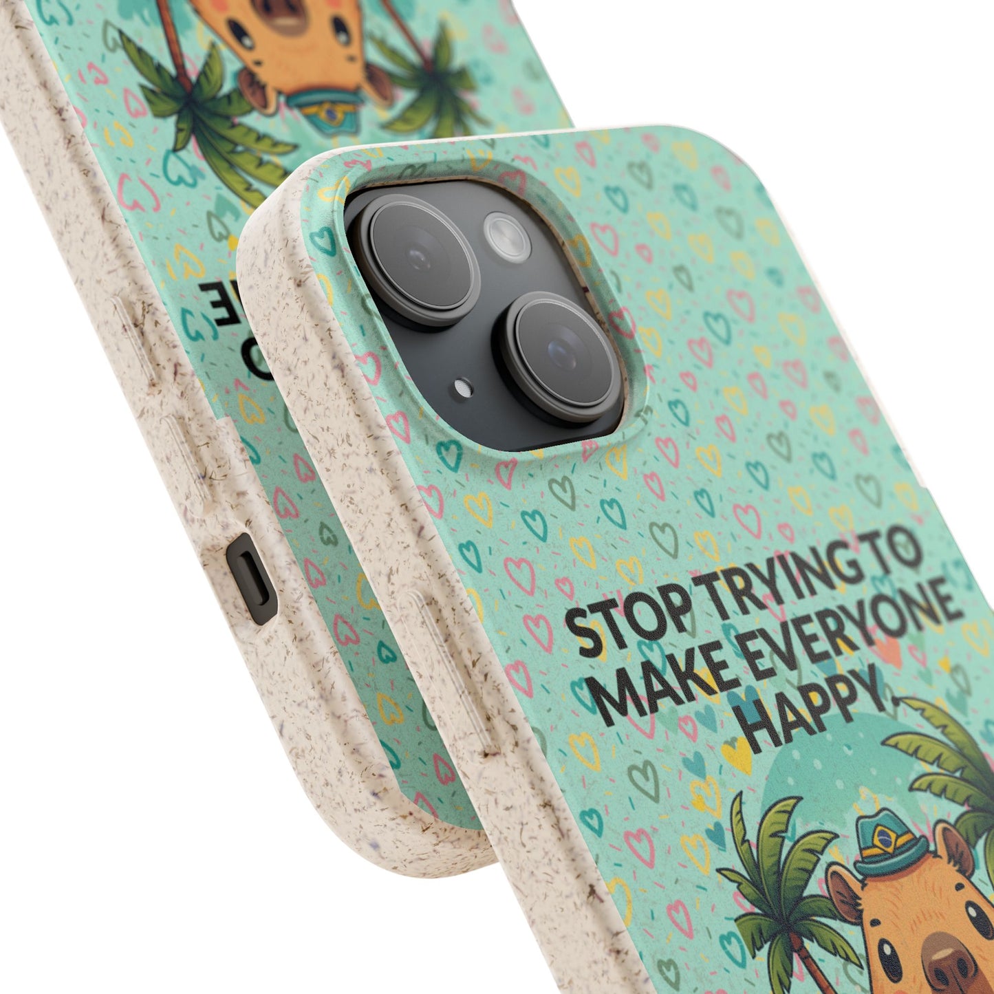 Eco-Friendly Capybara Phone Case | Biodegradable Self-Care Quote Cover for iPhone & Samsung