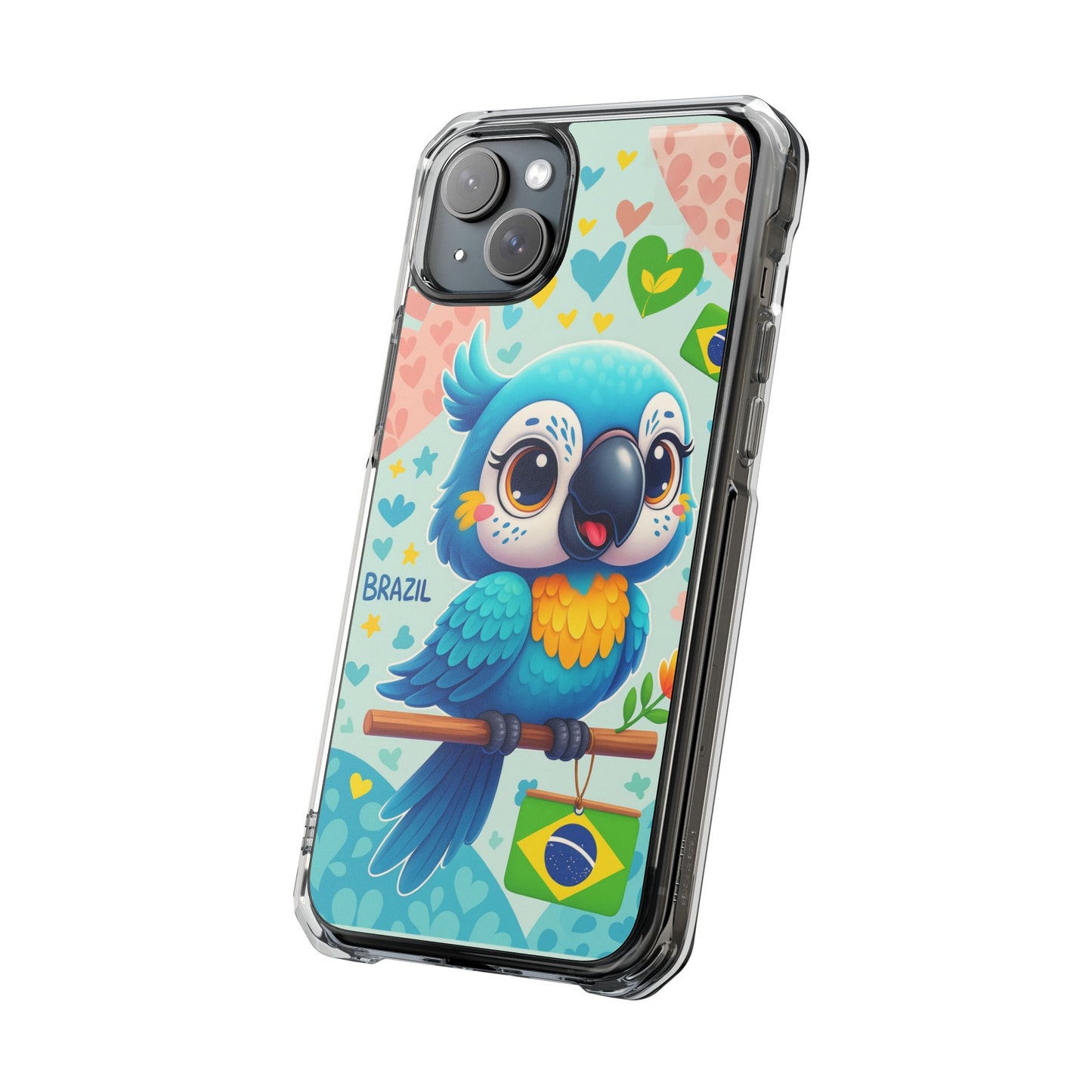 Saudade Collection - Brazilian Parrot Phone Case | Vibrant Hearts & Culture Magnetic Tough Cases