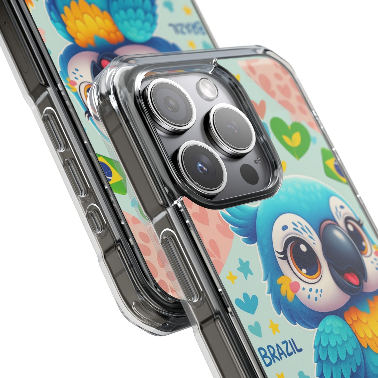 Saudade Collection - Brazilian Parrot Phone Case | Vibrant Hearts & Culture Magnetic Tough Cases