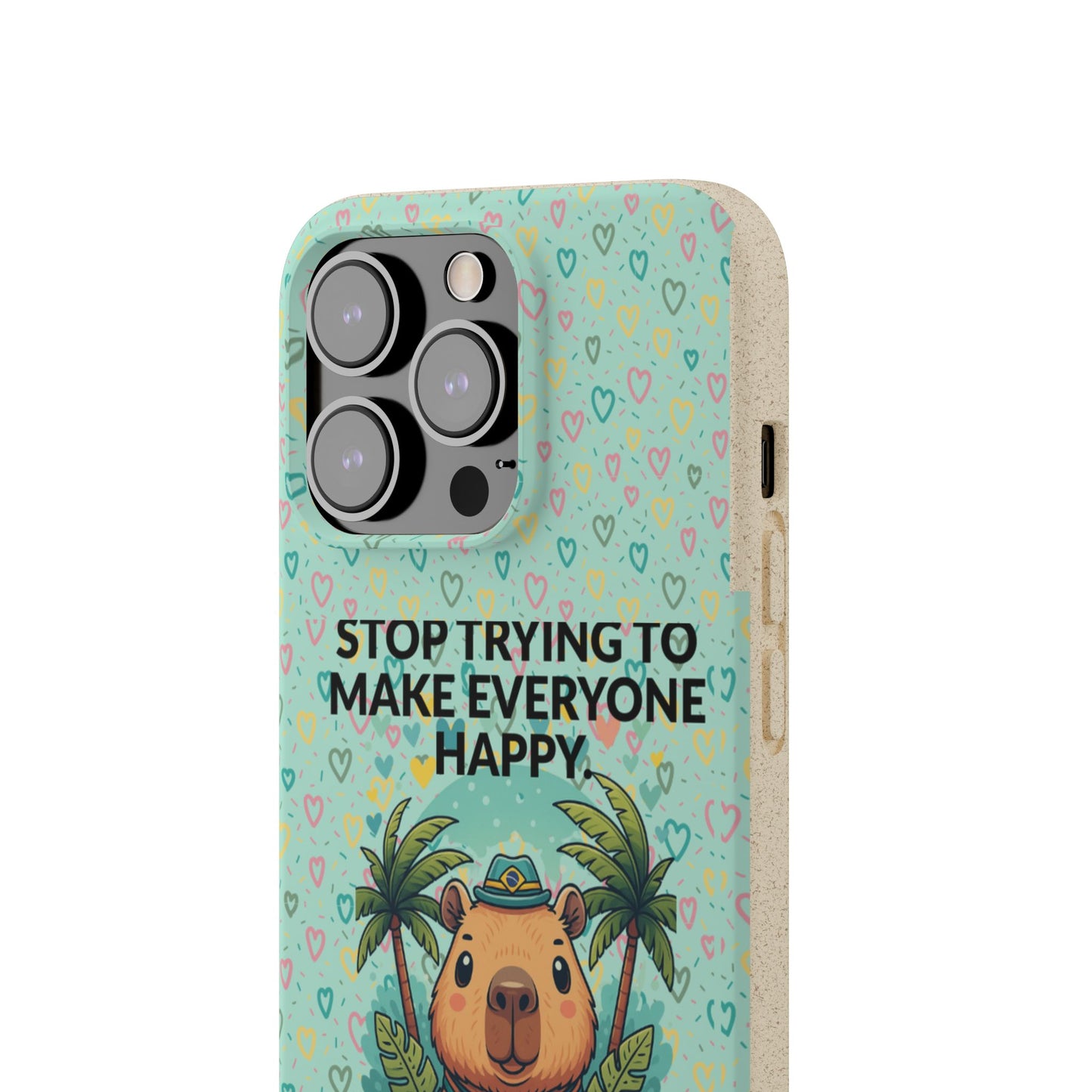 Eco-Friendly Capybara Phone Case | Biodegradable Self-Care Quote Cover for iPhone & Samsung