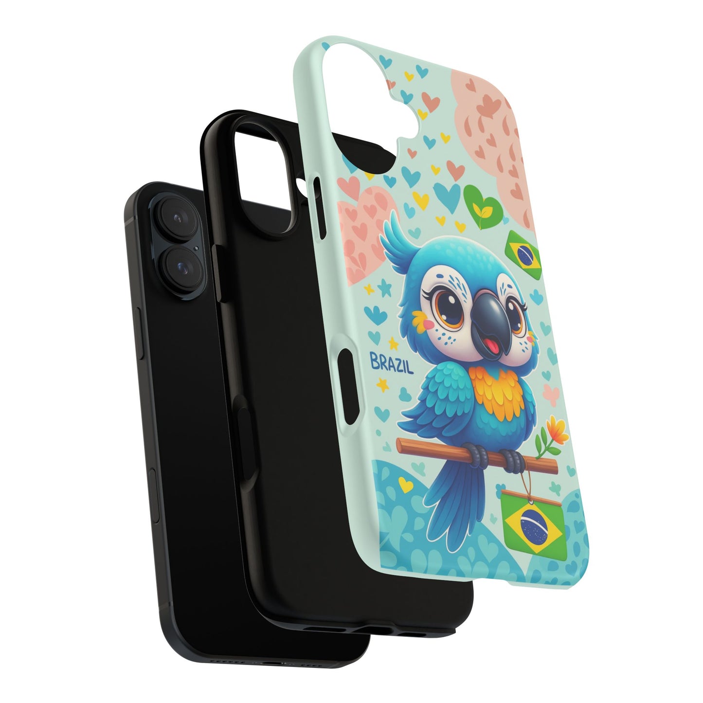 Saudade Collection - Brazilian Parrot Phone Case | Vibrant Hearts & Culture Tough Cases