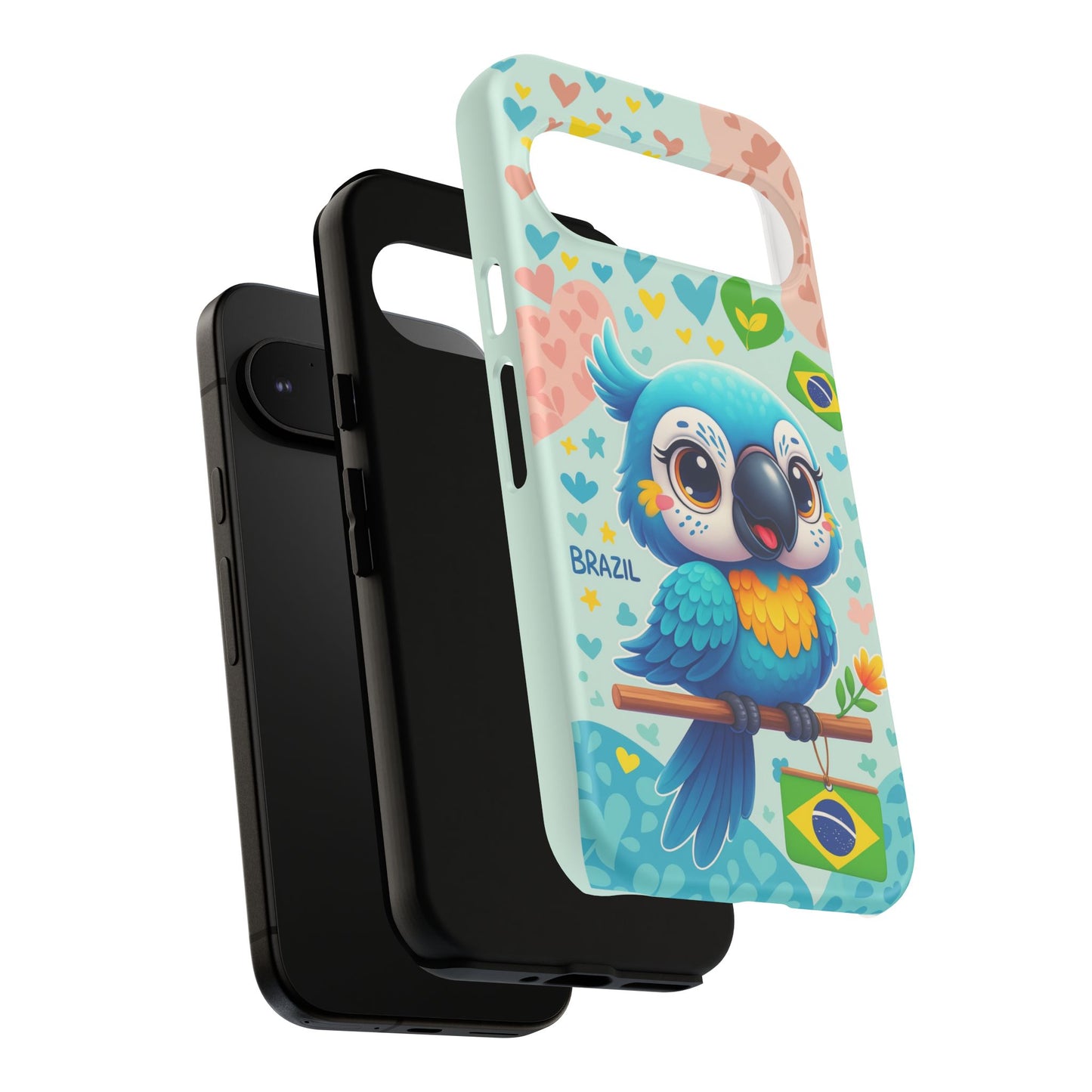 Saudade Collection - Brazilian Parrot Phone Case | Vibrant Hearts & Culture Tough Cases