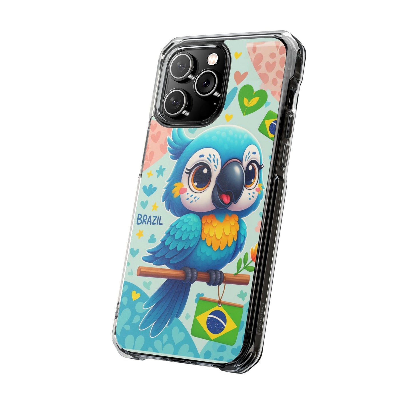 Saudade Collection - Brazilian Parrot Phone Case | Vibrant Hearts & Culture Magnetic Tough Cases