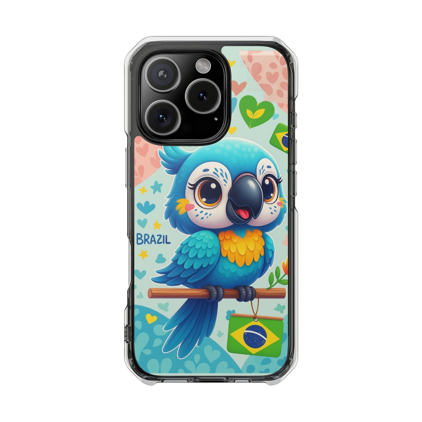 Saudade Collection - Brazilian Parrot Phone Case | Vibrant Hearts & Culture Magnetic Tough Cases