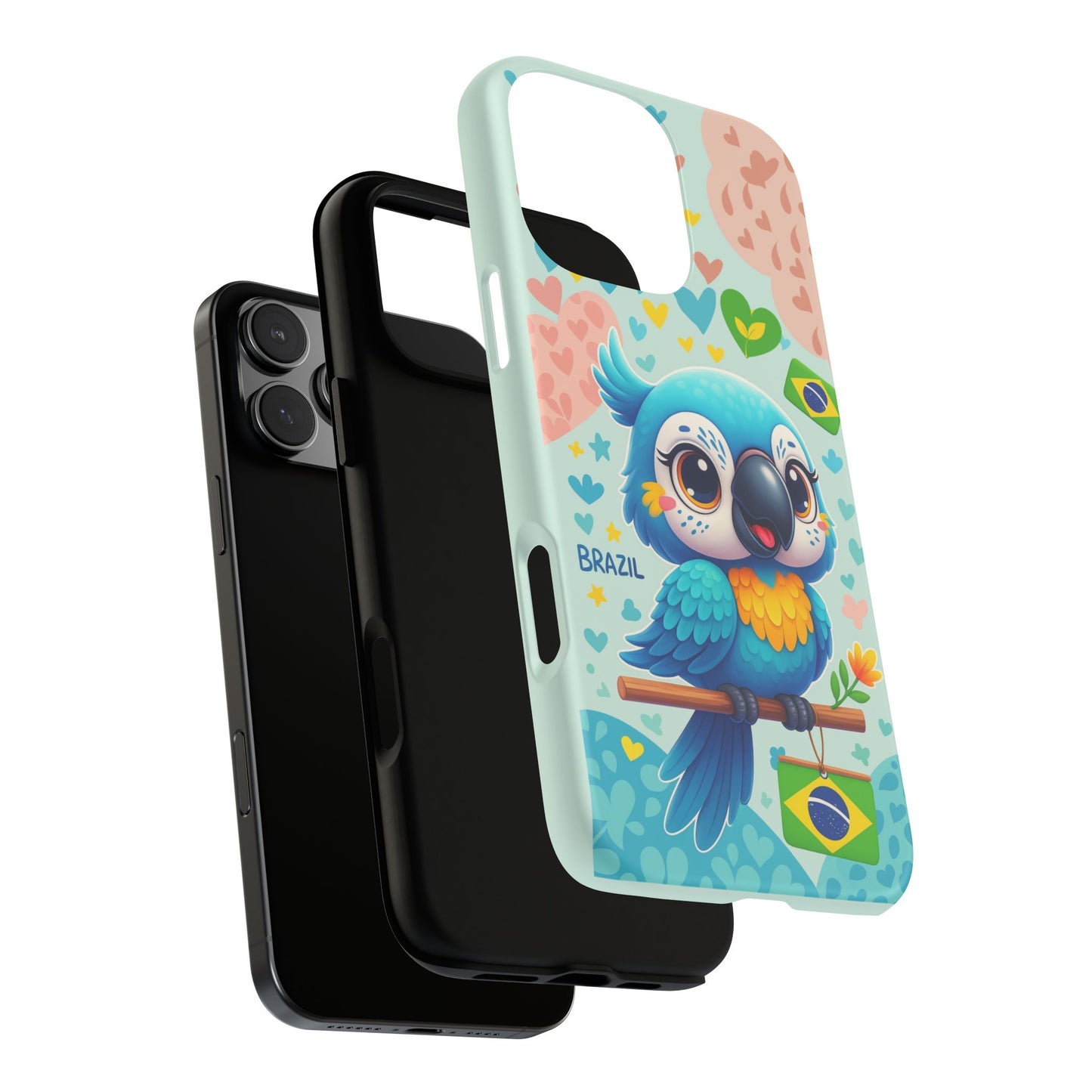 Saudade Collection - Brazilian Parrot Phone Case | Vibrant Hearts & Culture Tough Cases