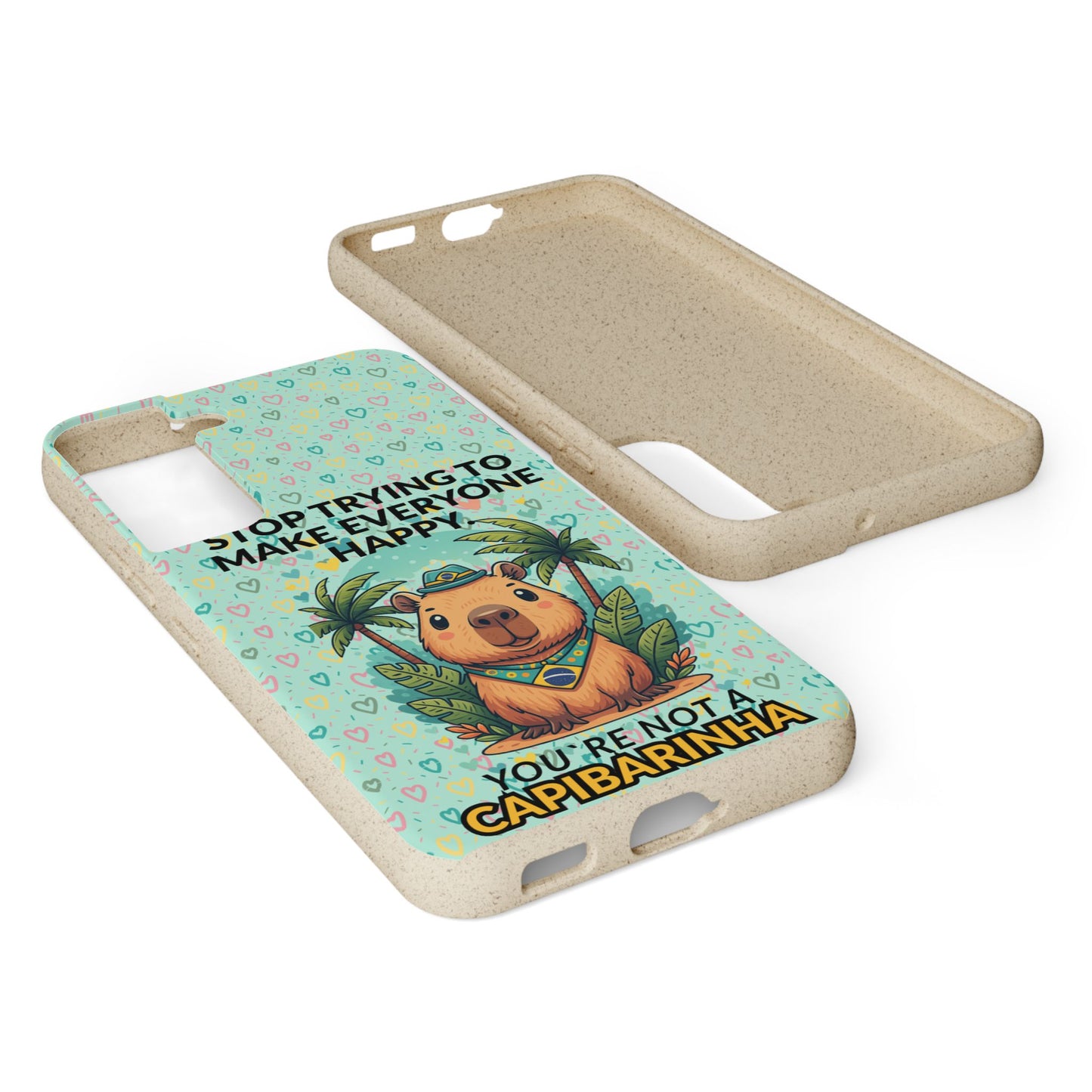 Eco-Friendly Capybara Phone Case | Biodegradable Self-Care Quote Cover for iPhone & Samsung