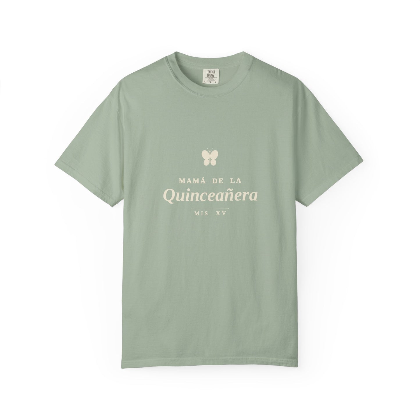 Mamá de la Quinceañera Shirt | Cream on Grey-Green | Quinceañera Gift for Mom