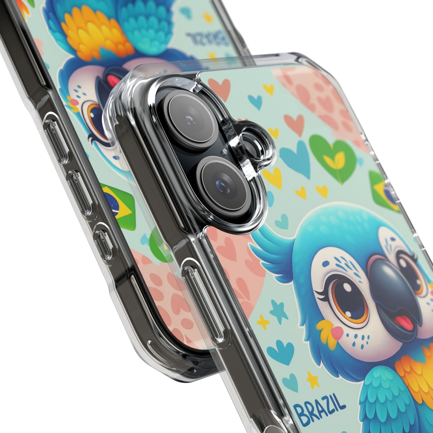 Saudade Collection - Brazilian Parrot Phone Case | Vibrant Hearts & Culture Magnetic Tough Cases