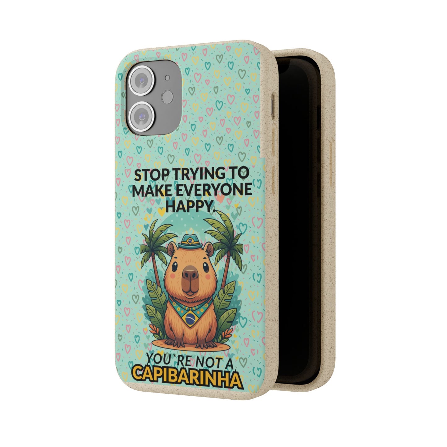 Eco-Friendly Capybara Phone Case | Biodegradable Self-Care Quote Cover for iPhone & Samsung