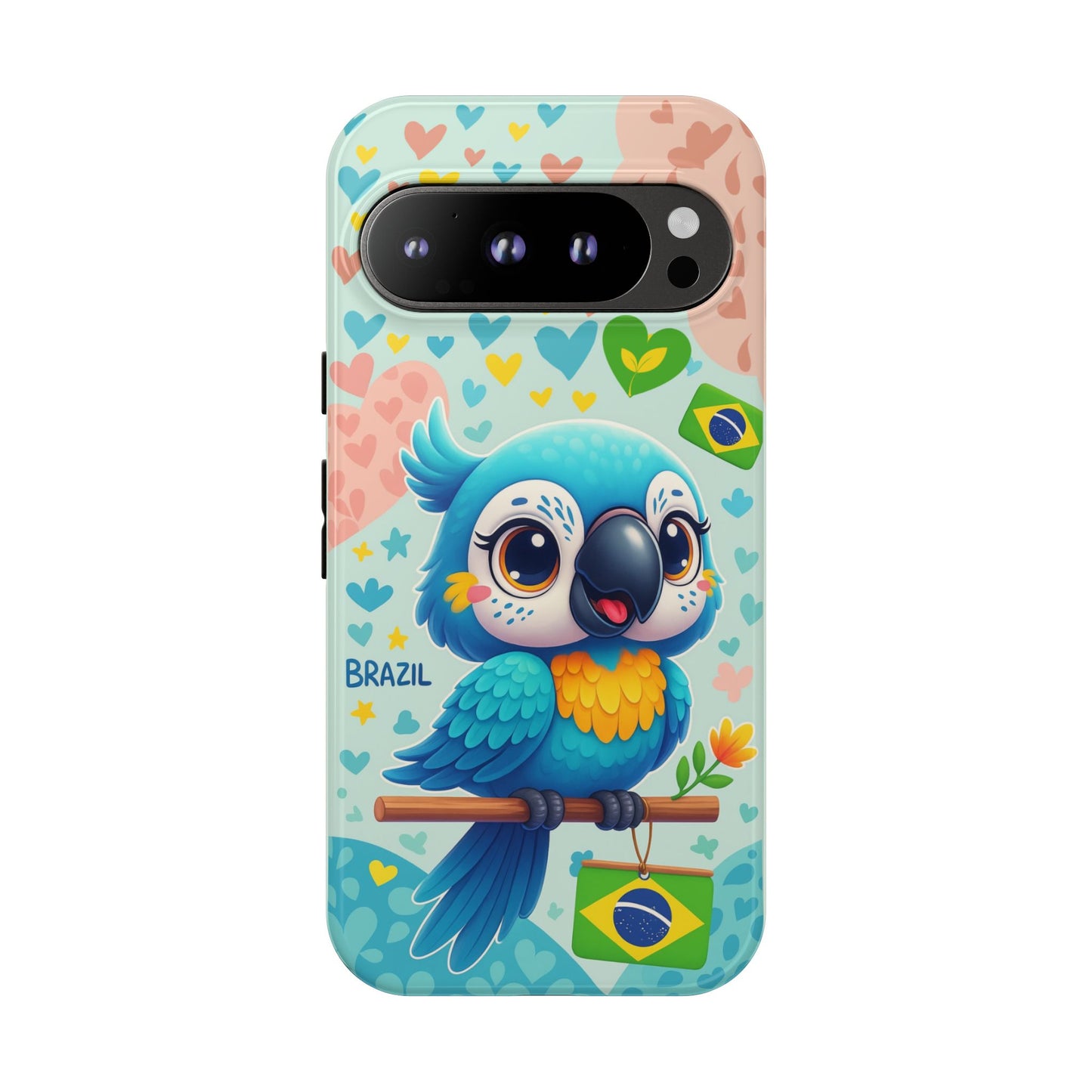 Saudade Collection - Brazilian Parrot Phone Case | Vibrant Hearts & Culture Tough Cases