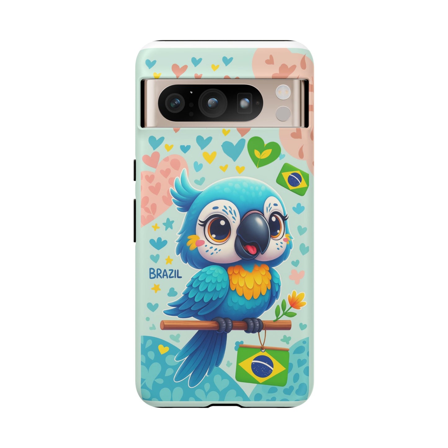 Saudade Collection - Brazilian Parrot Phone Case | Vibrant Hearts & Culture Tough Cases