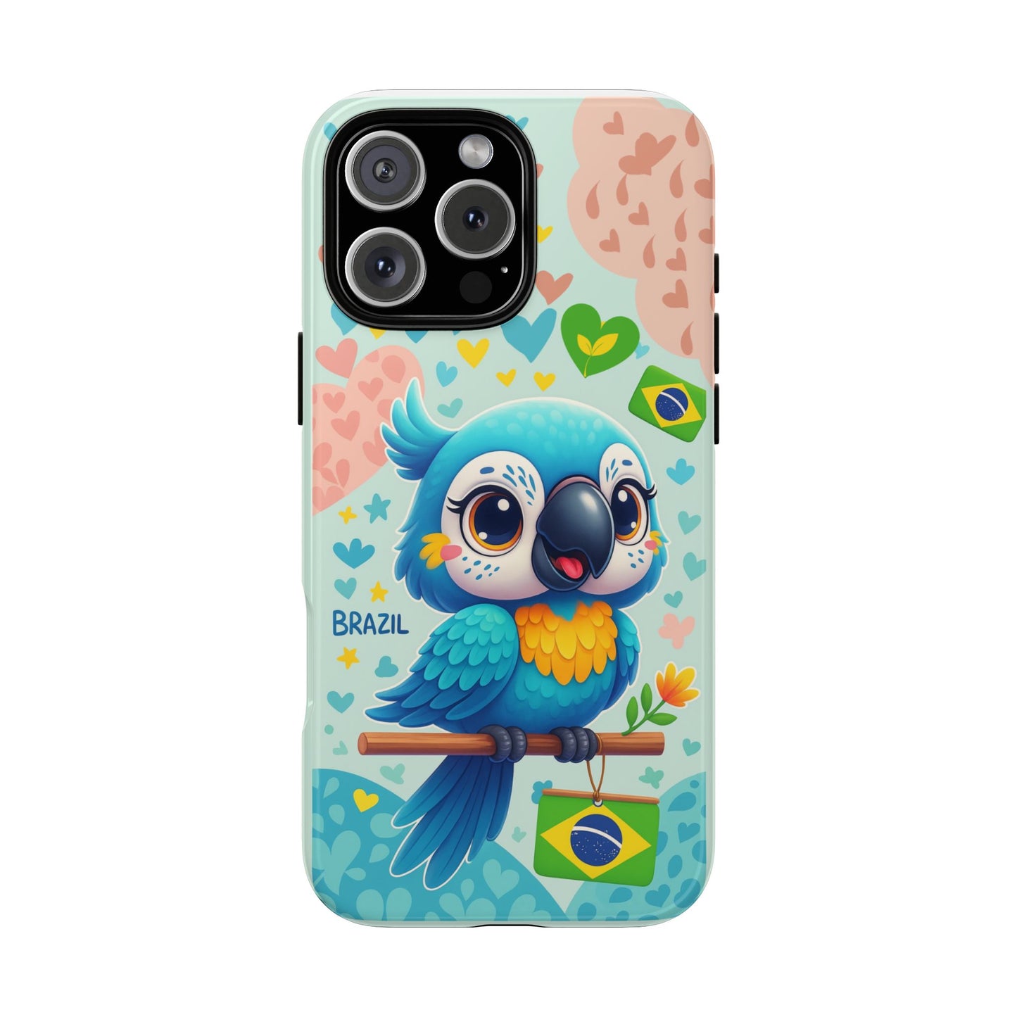 Saudade Collection - Brazilian Parrot Phone Case | Vibrant Hearts & Culture Tough Cases