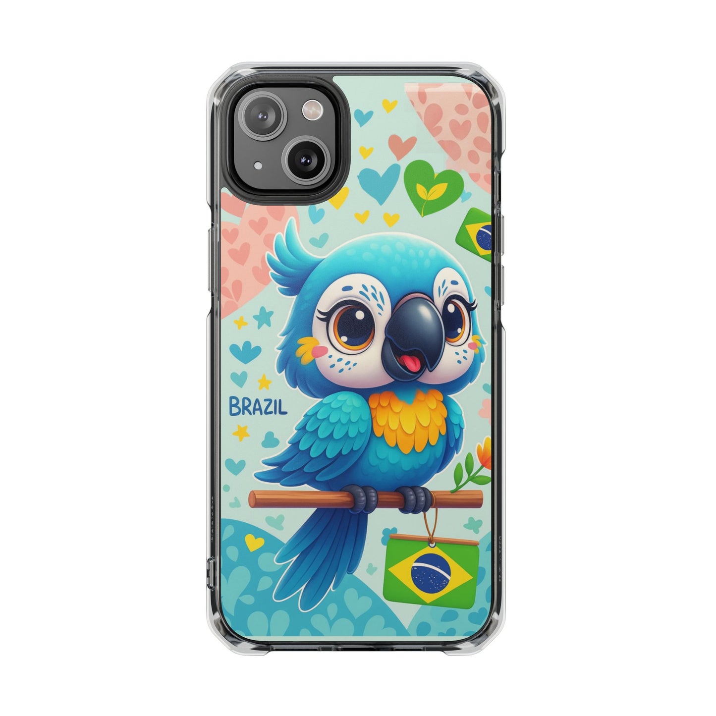 Saudade Collection - Brazilian Parrot Phone Case | Vibrant Hearts & Culture Magnetic Tough Cases