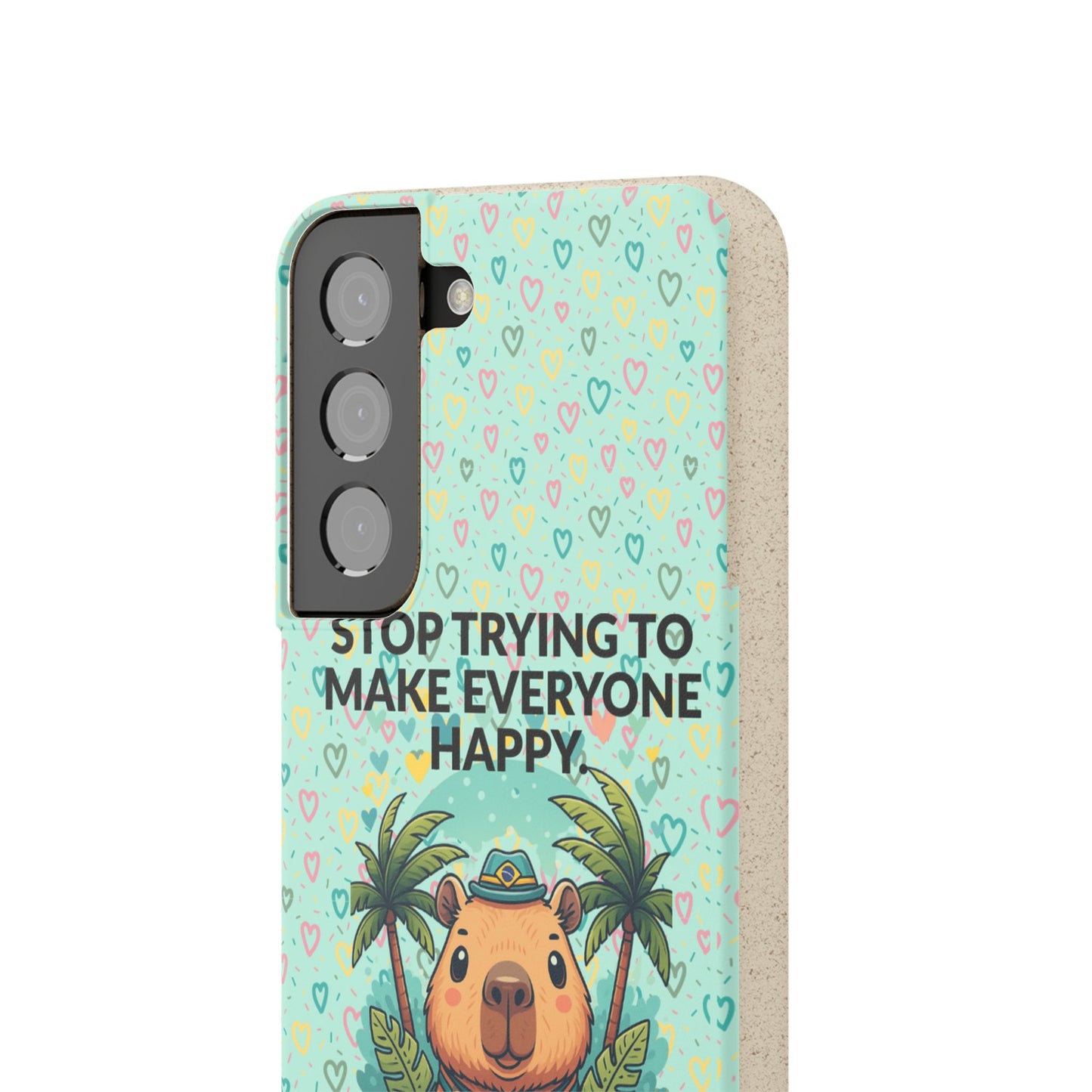 Eco-Friendly Capybara Phone Case | Biodegradable Self-Care Quote Cover for iPhone & Samsung