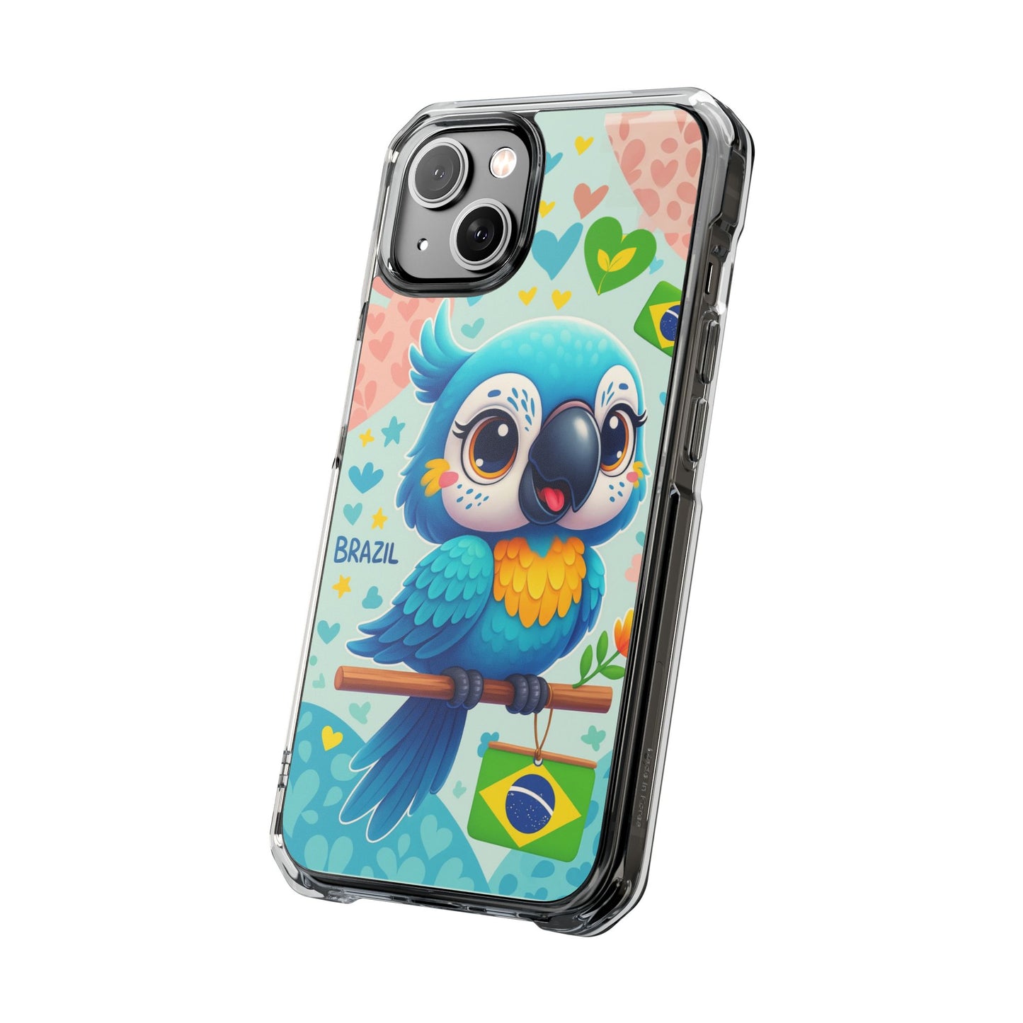 Saudade Collection - Brazilian Parrot Phone Case | Vibrant Hearts & Culture Magnetic Tough Cases