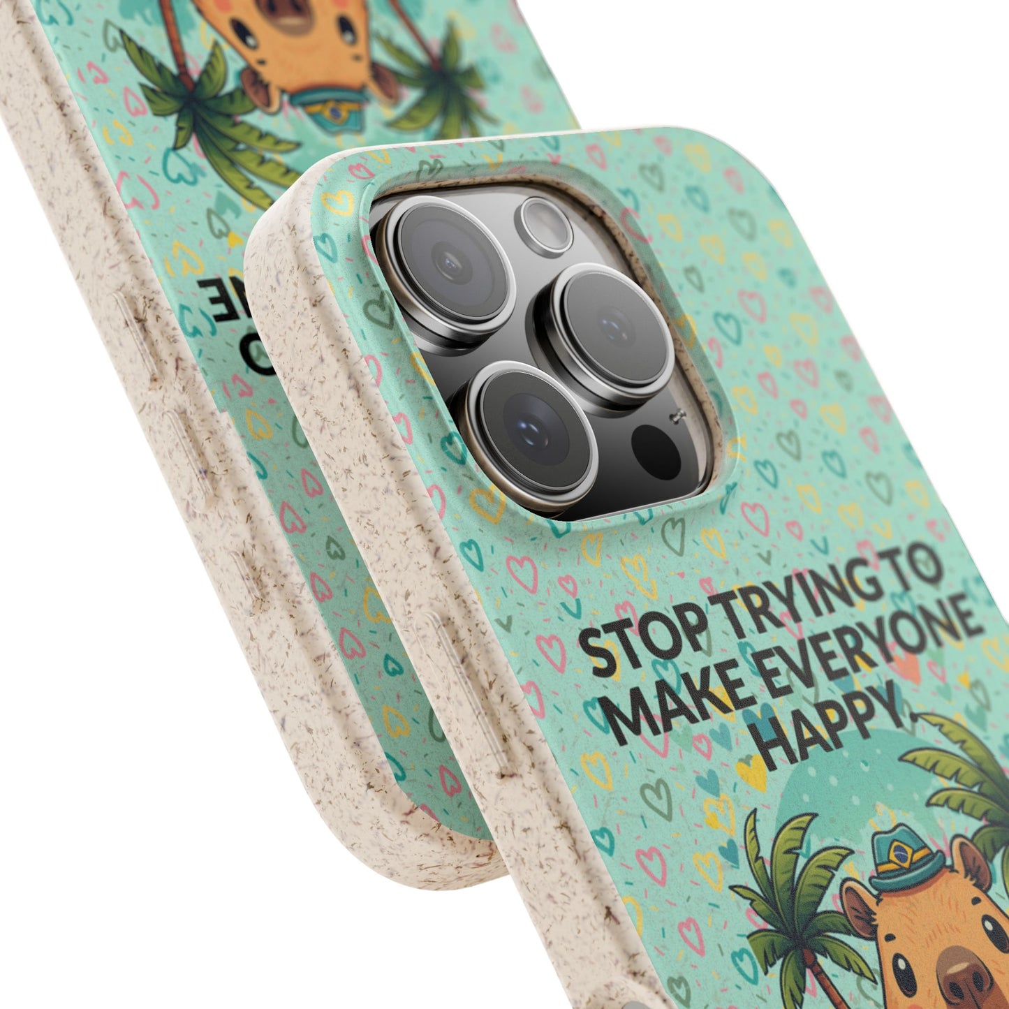 Eco-Friendly Capybara Phone Case | Biodegradable Self-Care Quote Cover for iPhone & Samsung