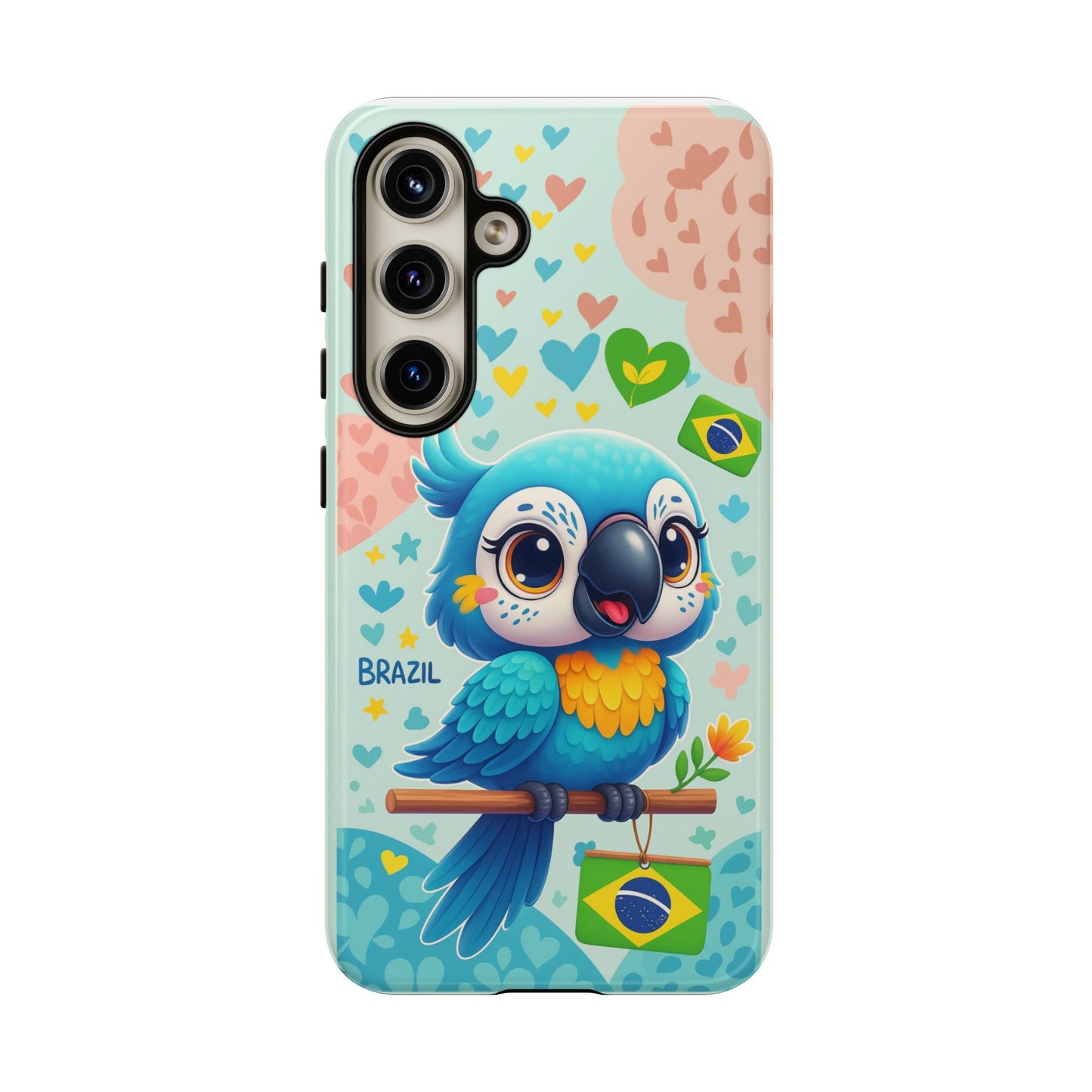 Saudade Collection - Brazilian Parrot Phone Case | Vibrant Hearts & Culture Tough Cases