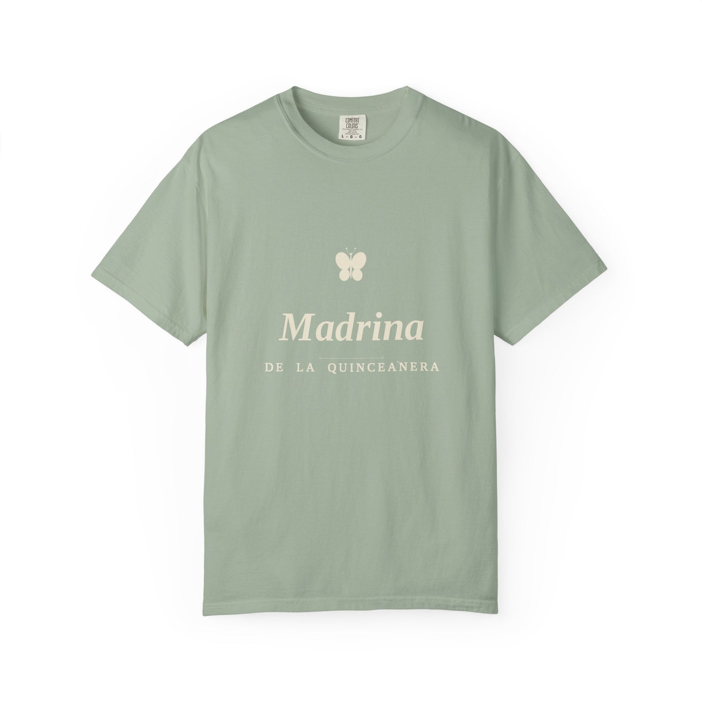 Madrina de la Quinceañera Shirt | Cream on Grey-Green | Quinceañera Gift for Madrina