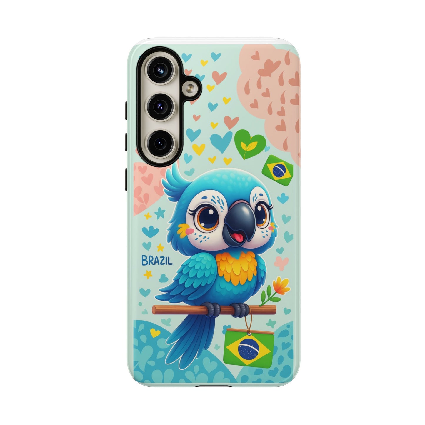 Saudade Collection - Brazilian Parrot Phone Case | Vibrant Hearts & Culture Tough Cases