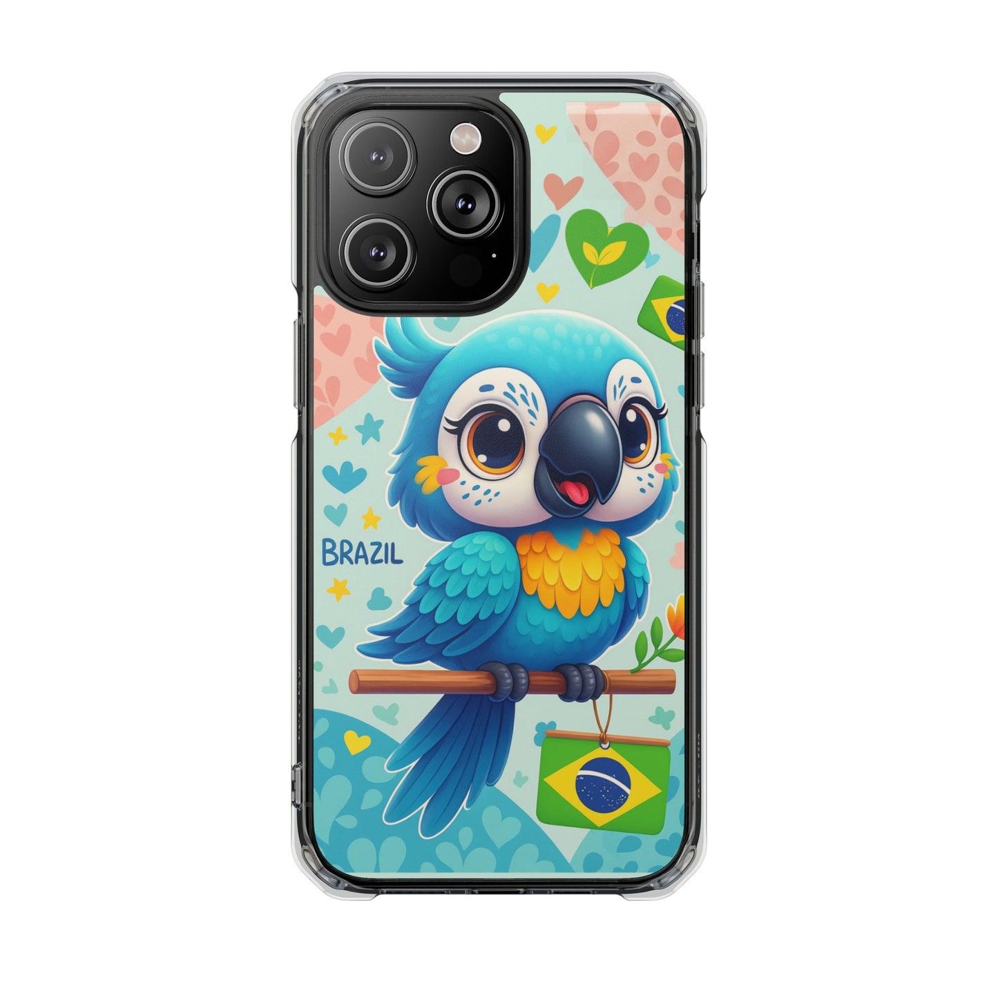 Saudade Collection - Brazilian Parrot Phone Case | Vibrant Hearts & Culture Magnetic Tough Cases