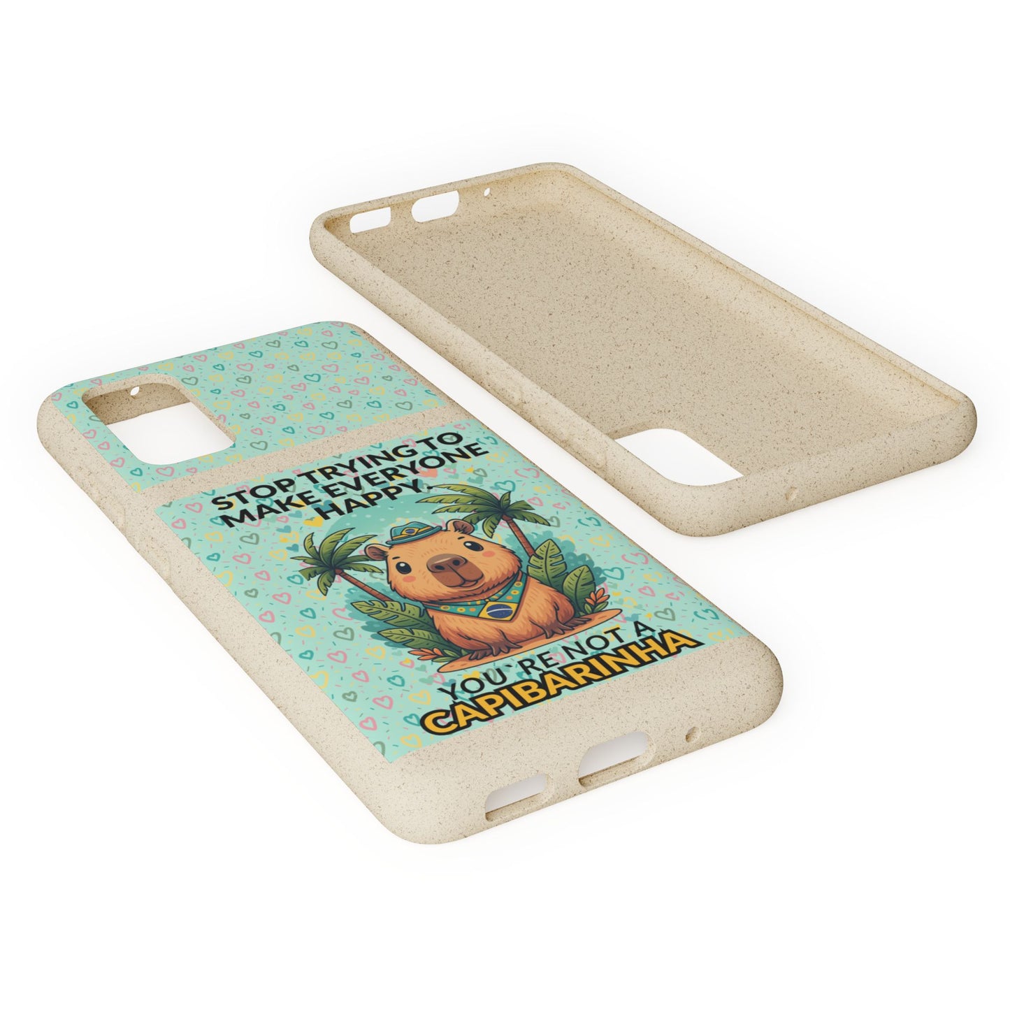 Eco-Friendly Capybara Phone Case | Biodegradable Self-Care Quote Cover for iPhone & Samsung