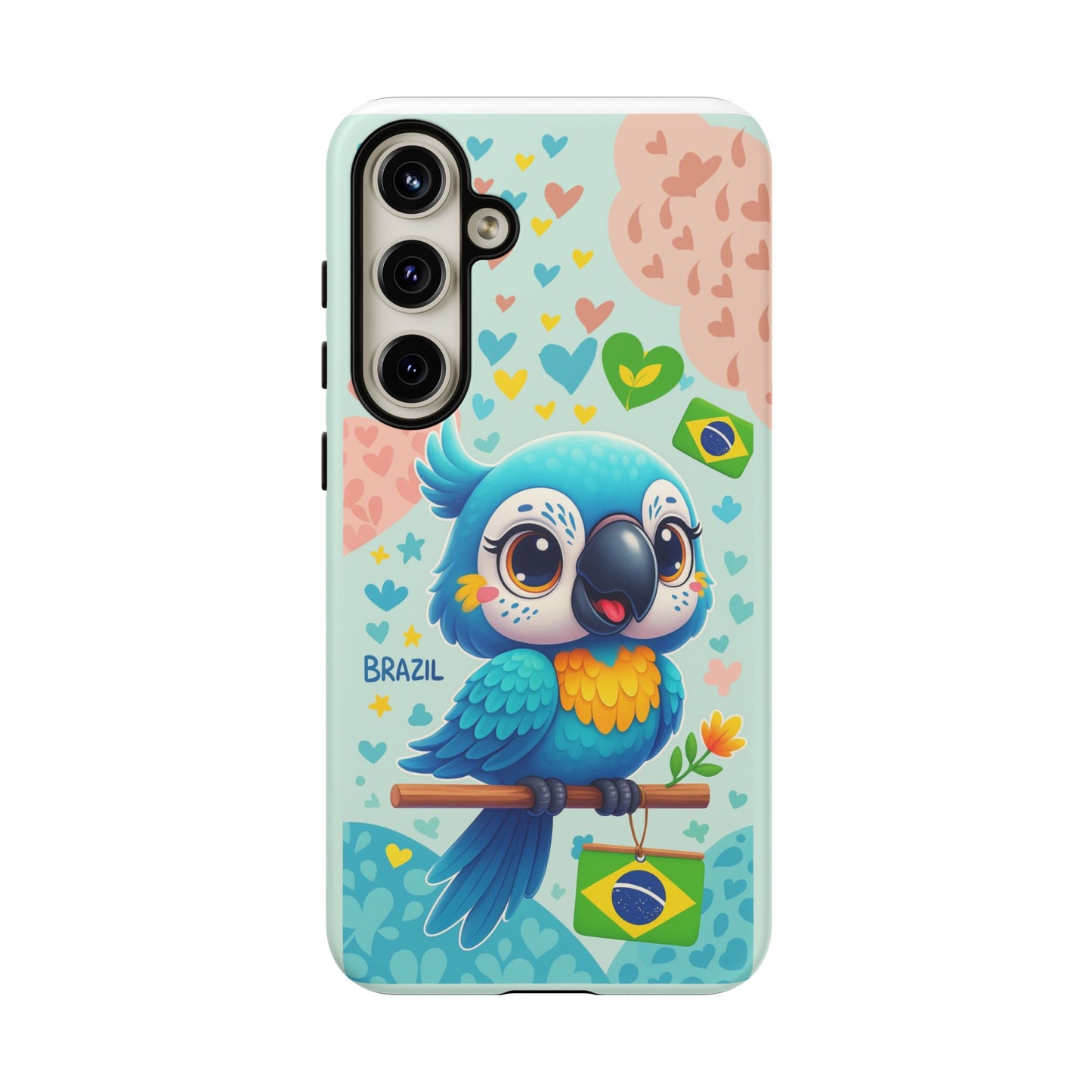 Saudade Collection - Brazilian Parrot Phone Case | Vibrant Hearts & Culture Tough Cases