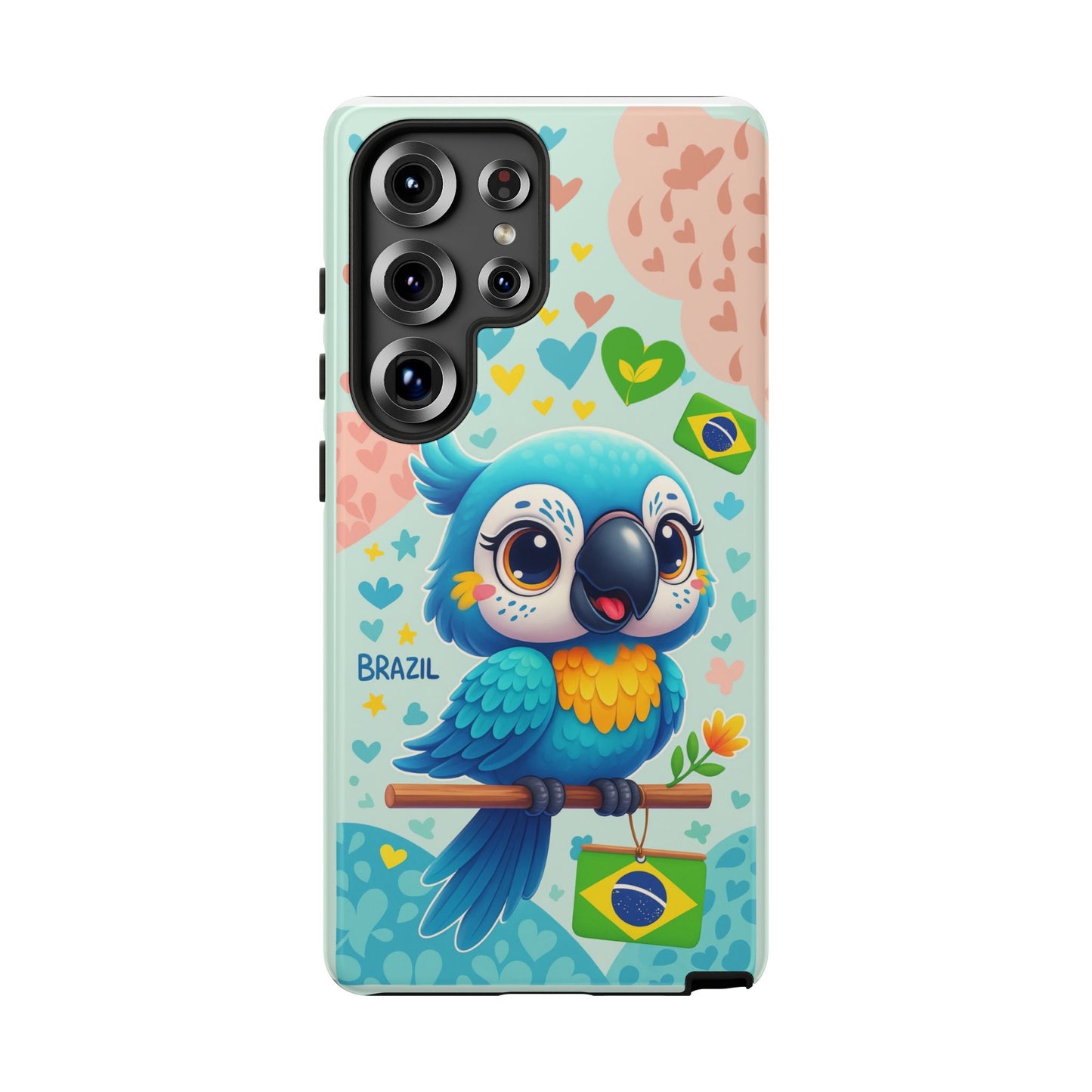 Saudade Collection - Brazilian Parrot Phone Case | Vibrant Hearts & Culture Tough Cases