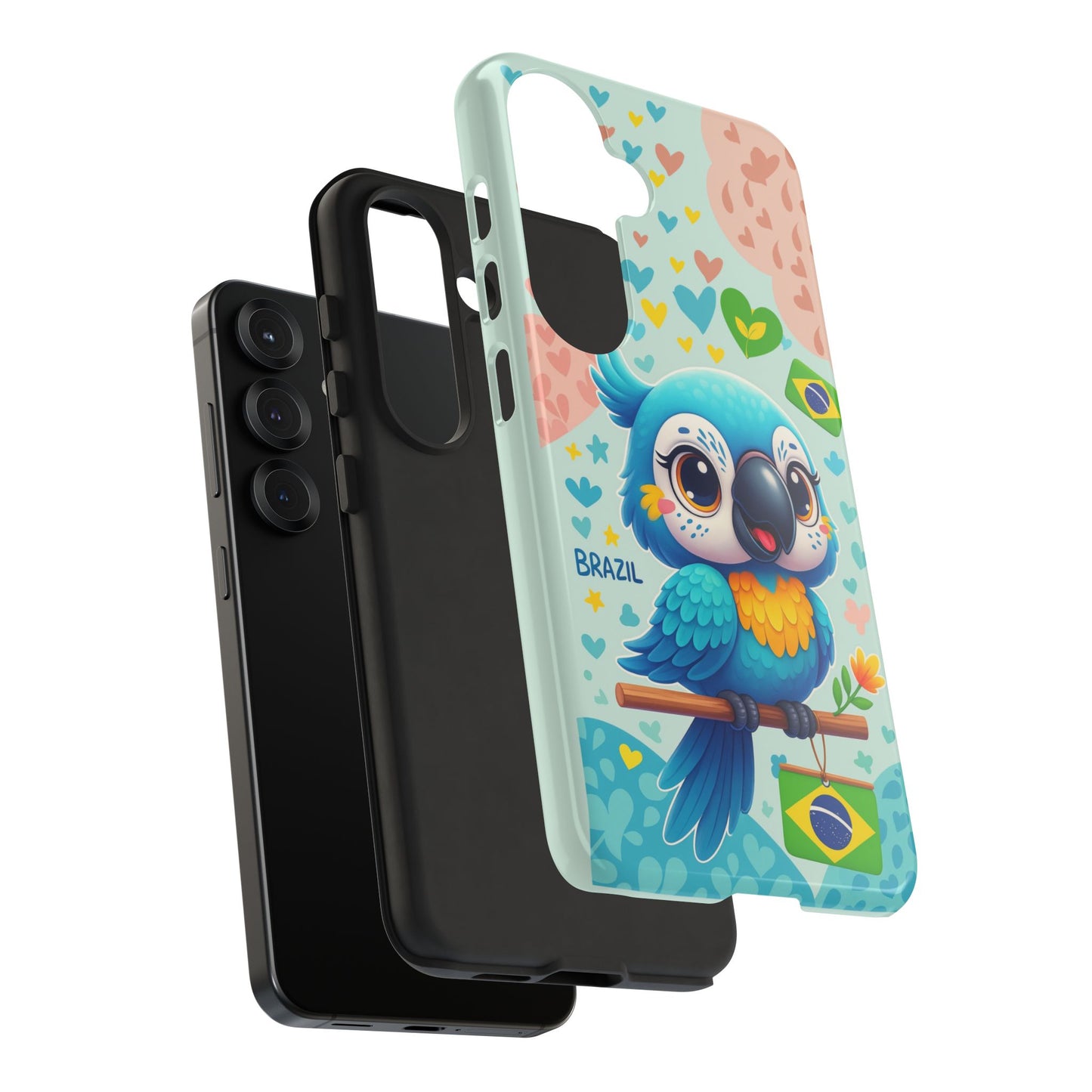 Saudade Collection - Brazilian Parrot Phone Case | Vibrant Hearts & Culture Tough Cases