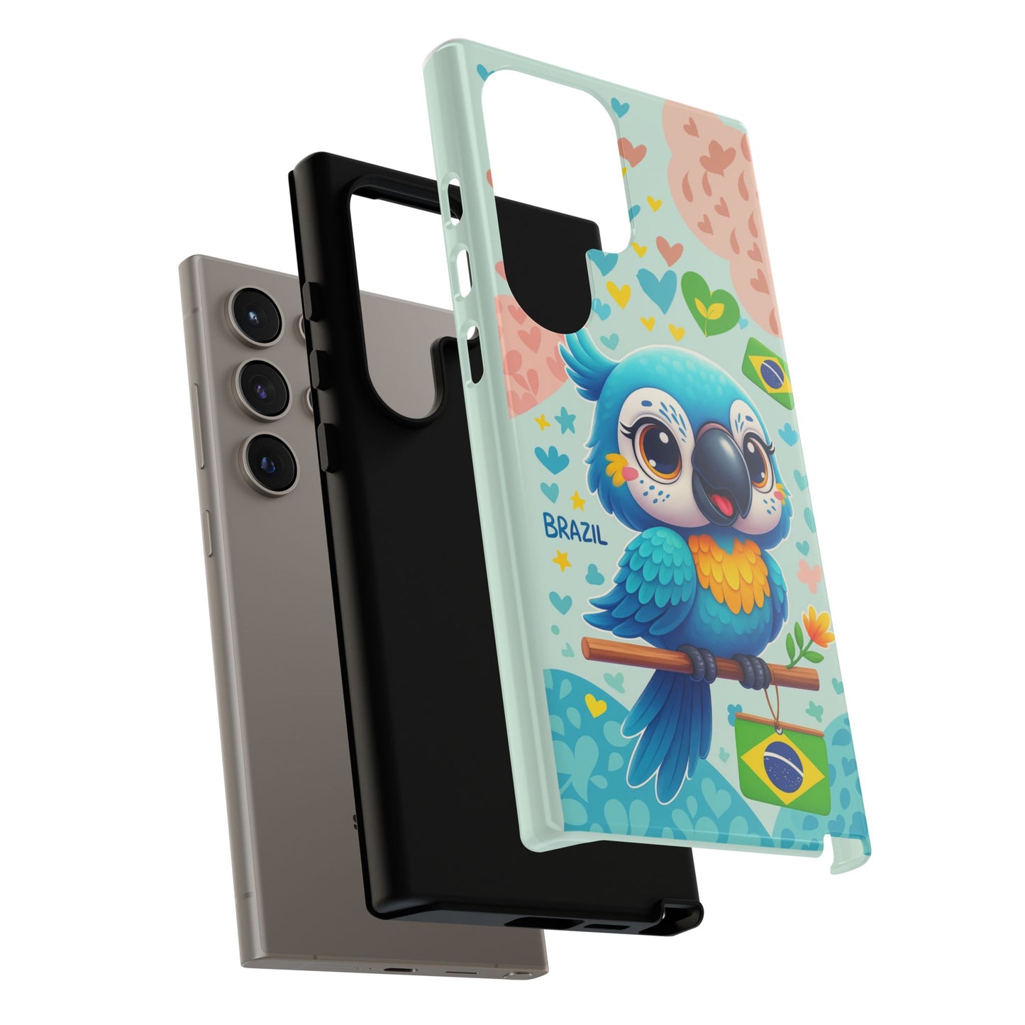 Saudade Collection - Brazilian Parrot Phone Case | Vibrant Hearts & Culture Tough Cases