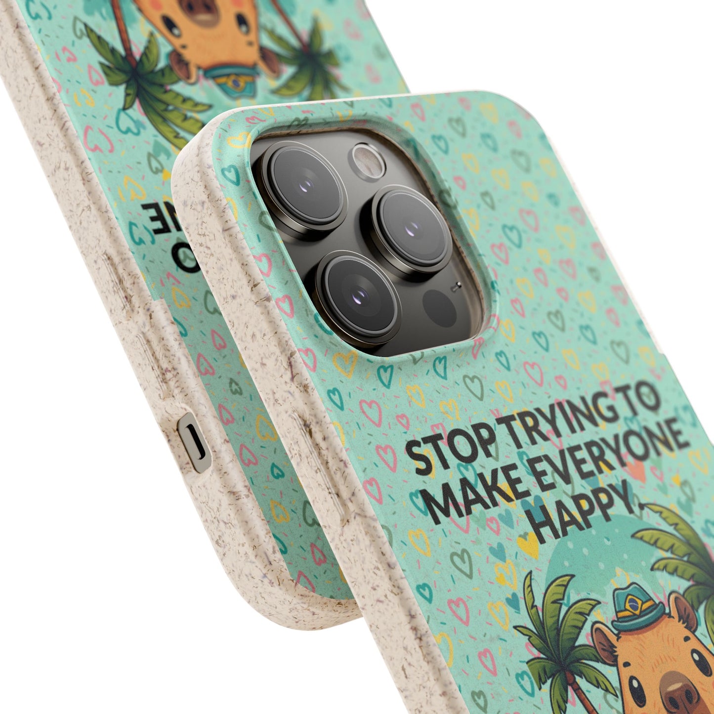 Eco-Friendly Capybara Phone Case | Biodegradable Self-Care Quote Cover for iPhone & Samsung